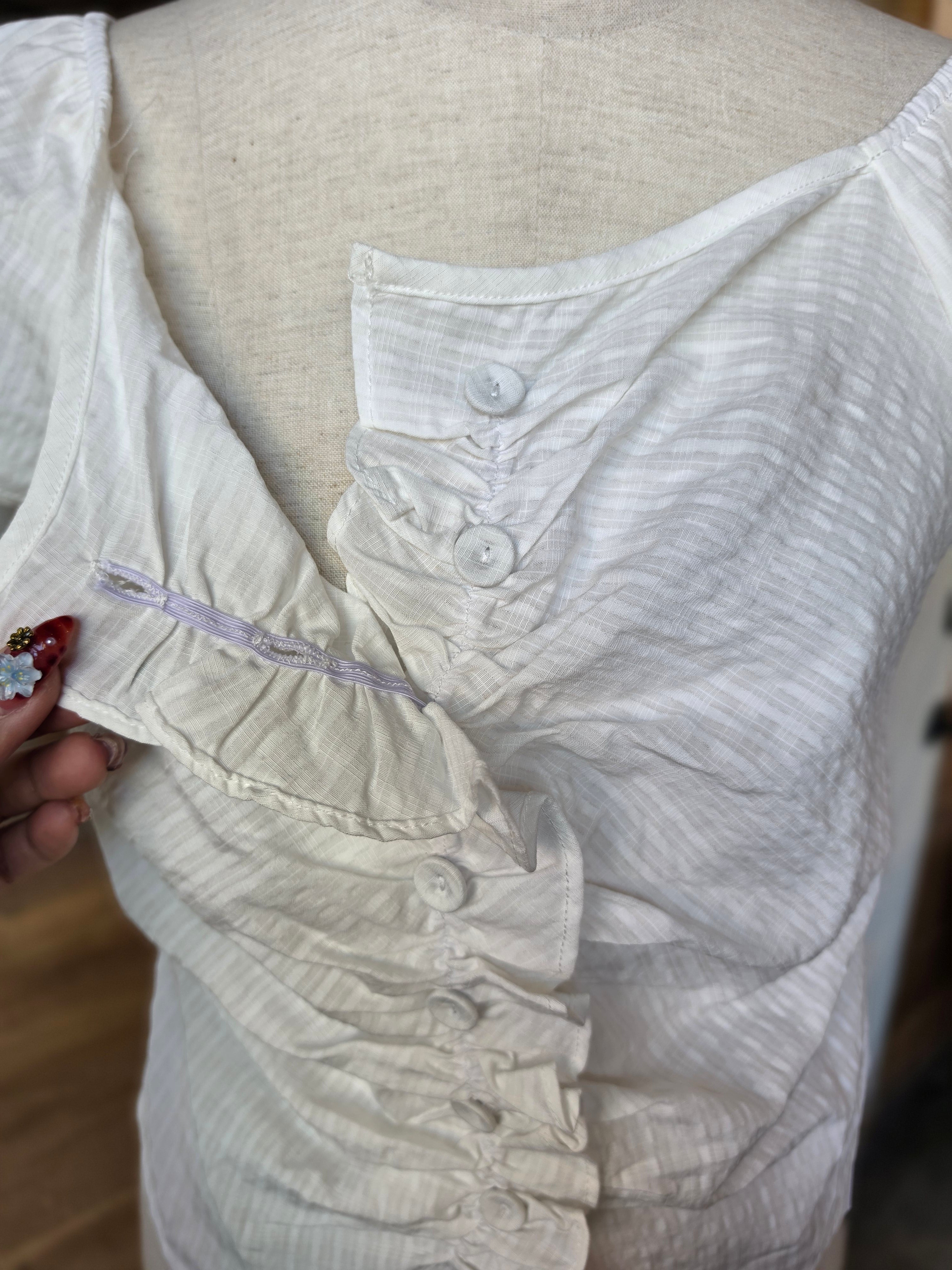 Summer Sonnet Front Ruffle Blouse