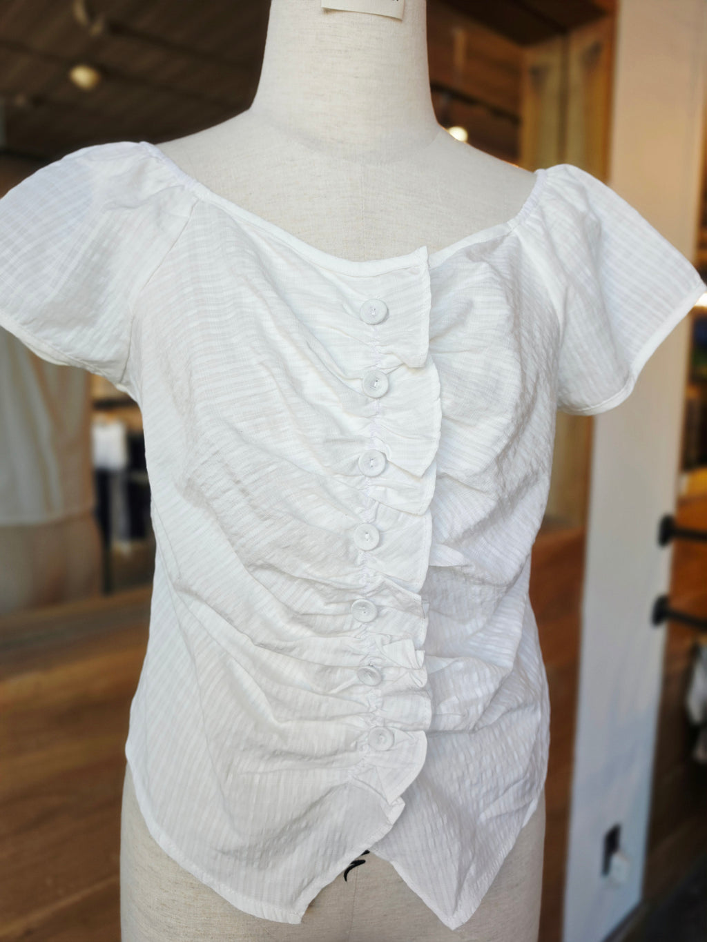 Summer Sonnet Front Ruffle Blouse