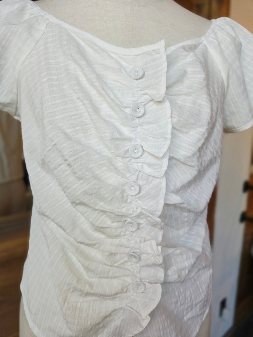 Summer Sonnet Front Ruffle Blouse