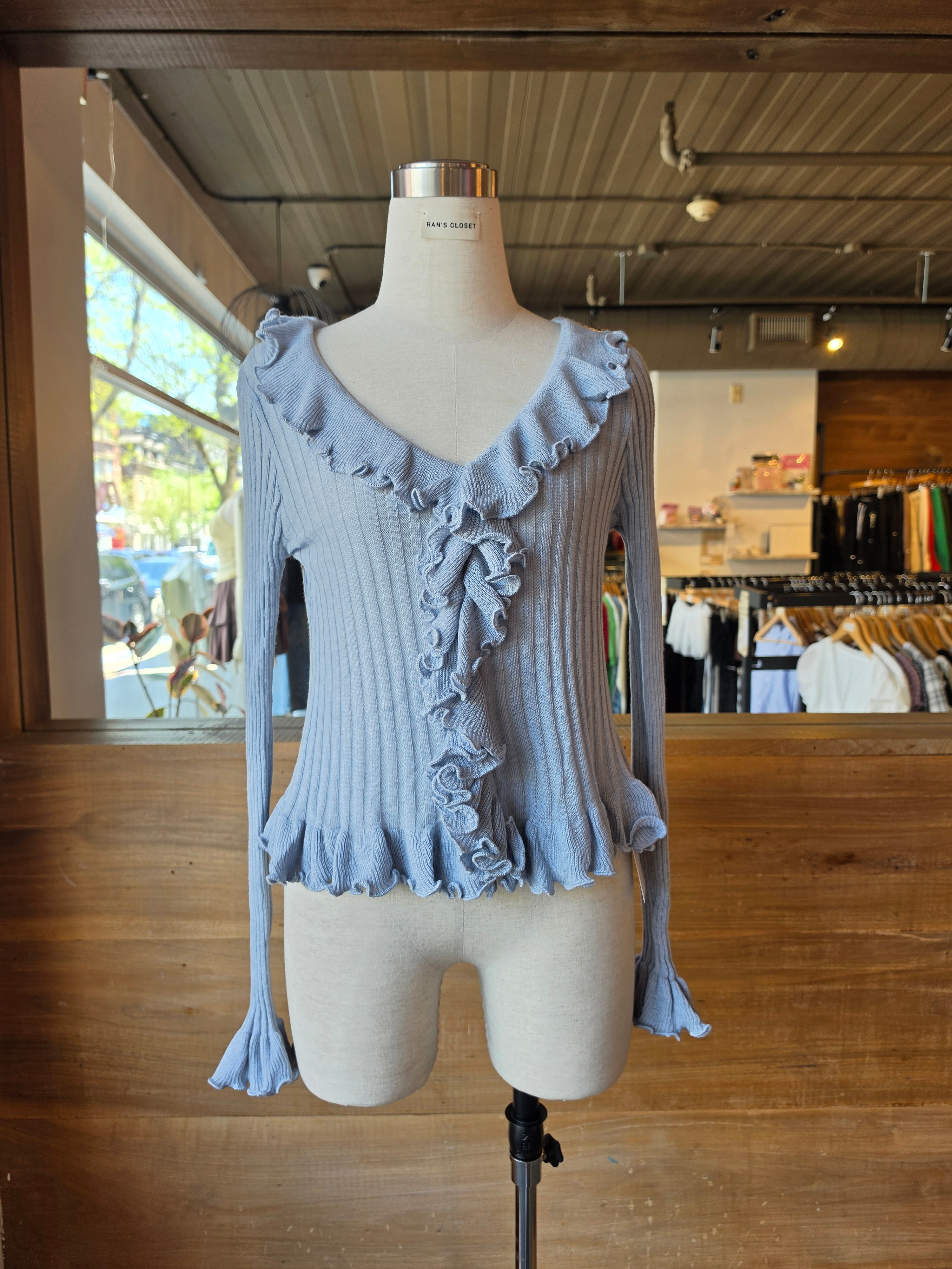 Morning Mist Ruffle Cardigan