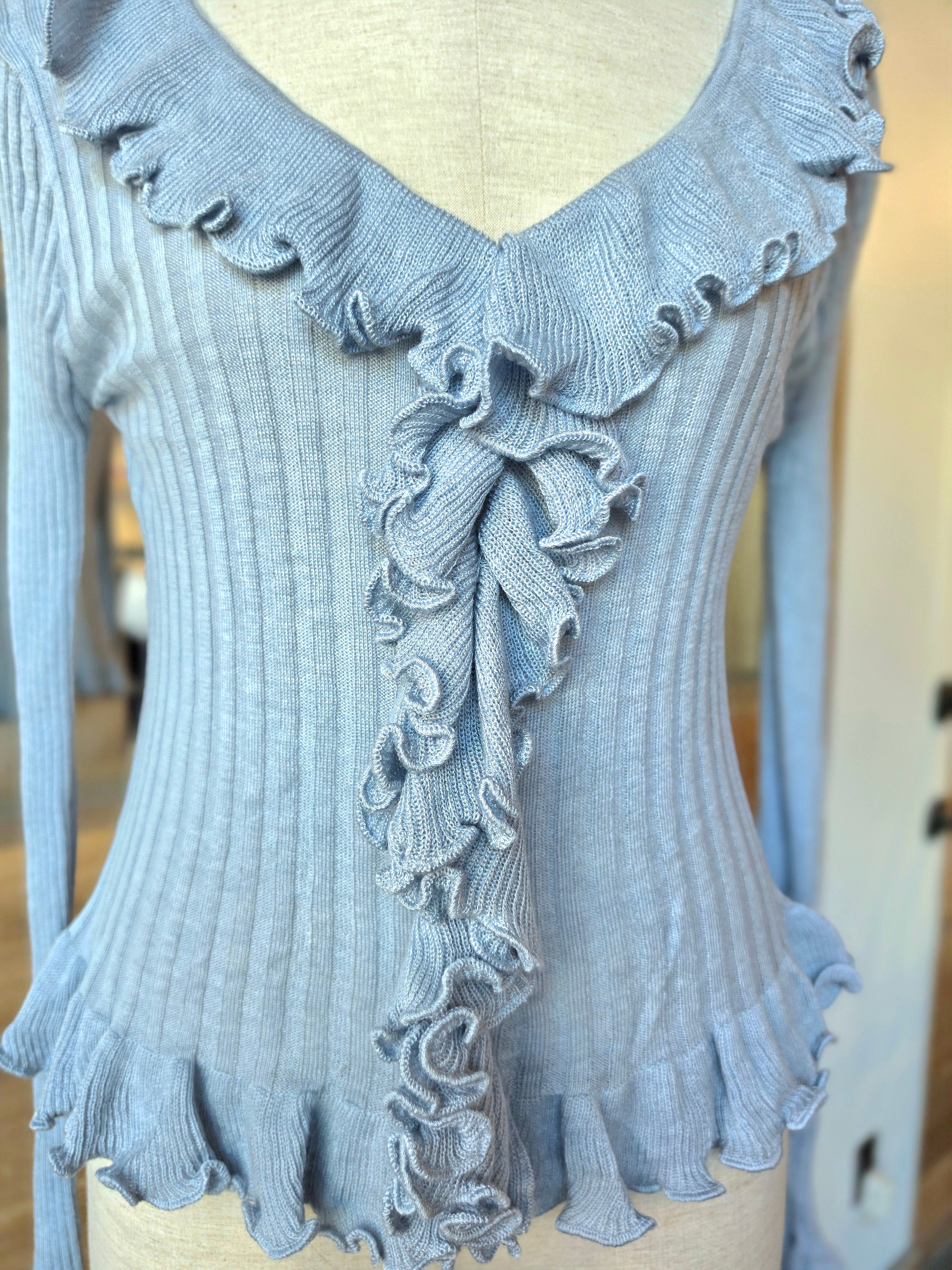 Morning Mist Ruffle Cardigan