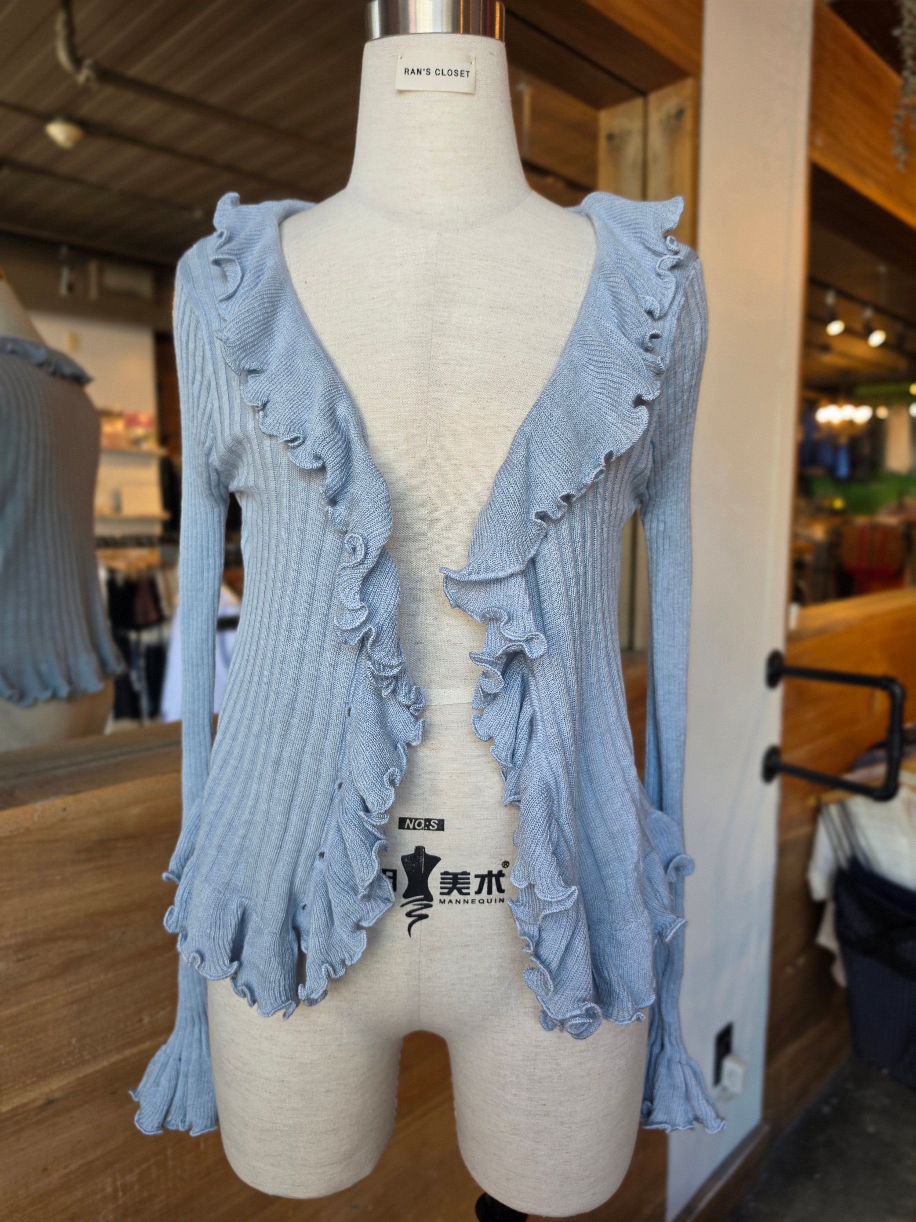 Morning Mist Ruffle Cardigan
