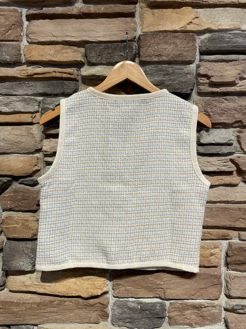 Cropped Vest with Decorative Buttons