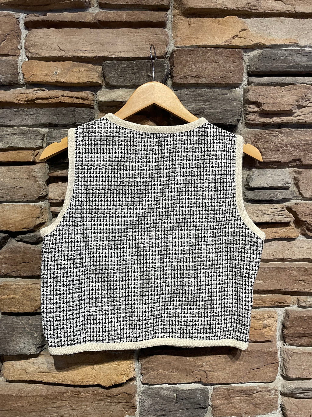 Cropped Vest with Decorative Buttons