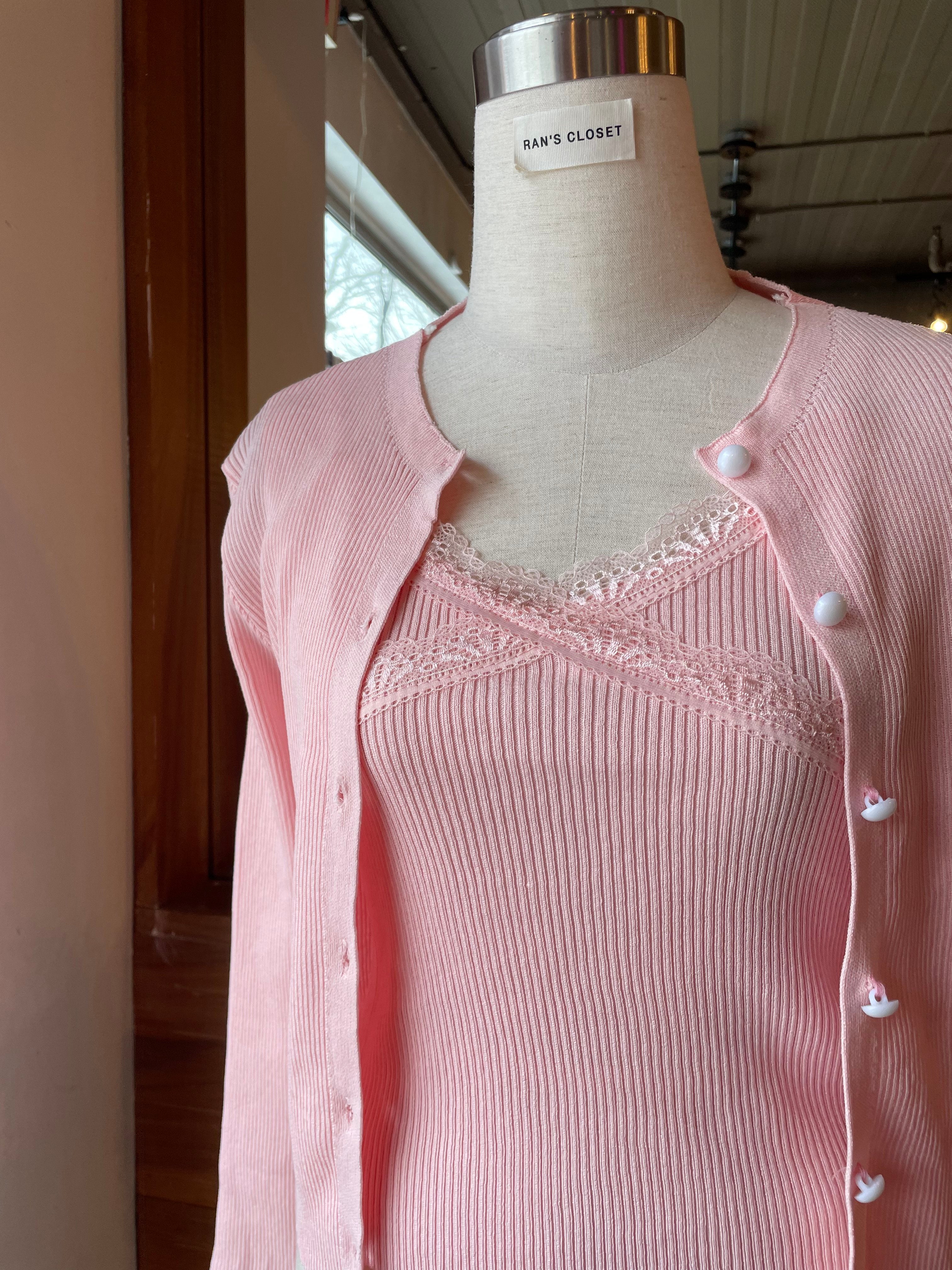 Sweetheart Tank Top and Cardigan Set