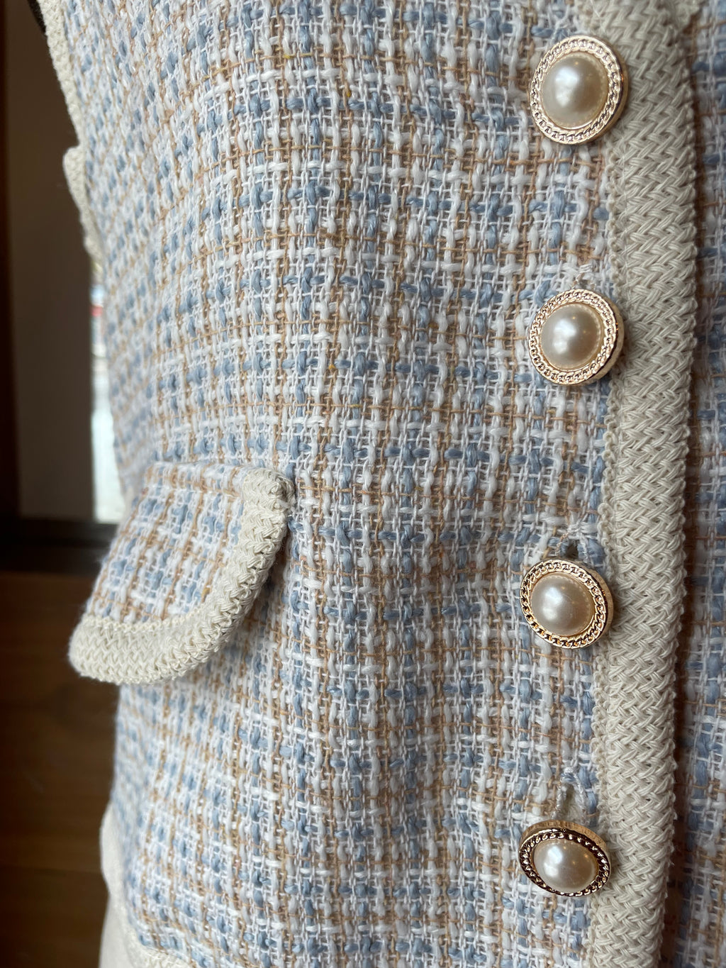 Cropped Vest with Decorative Buttons