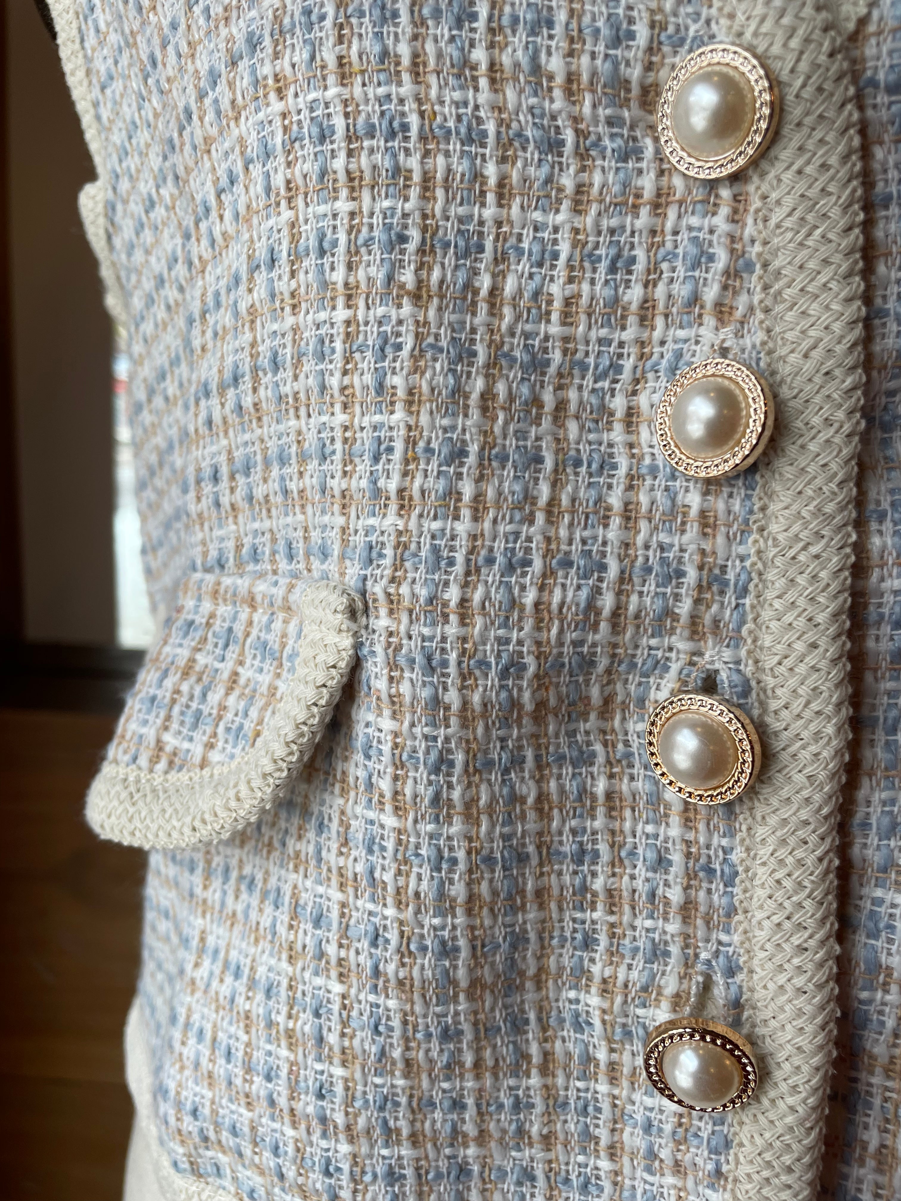 Cropped Vest with Decorative Buttons
