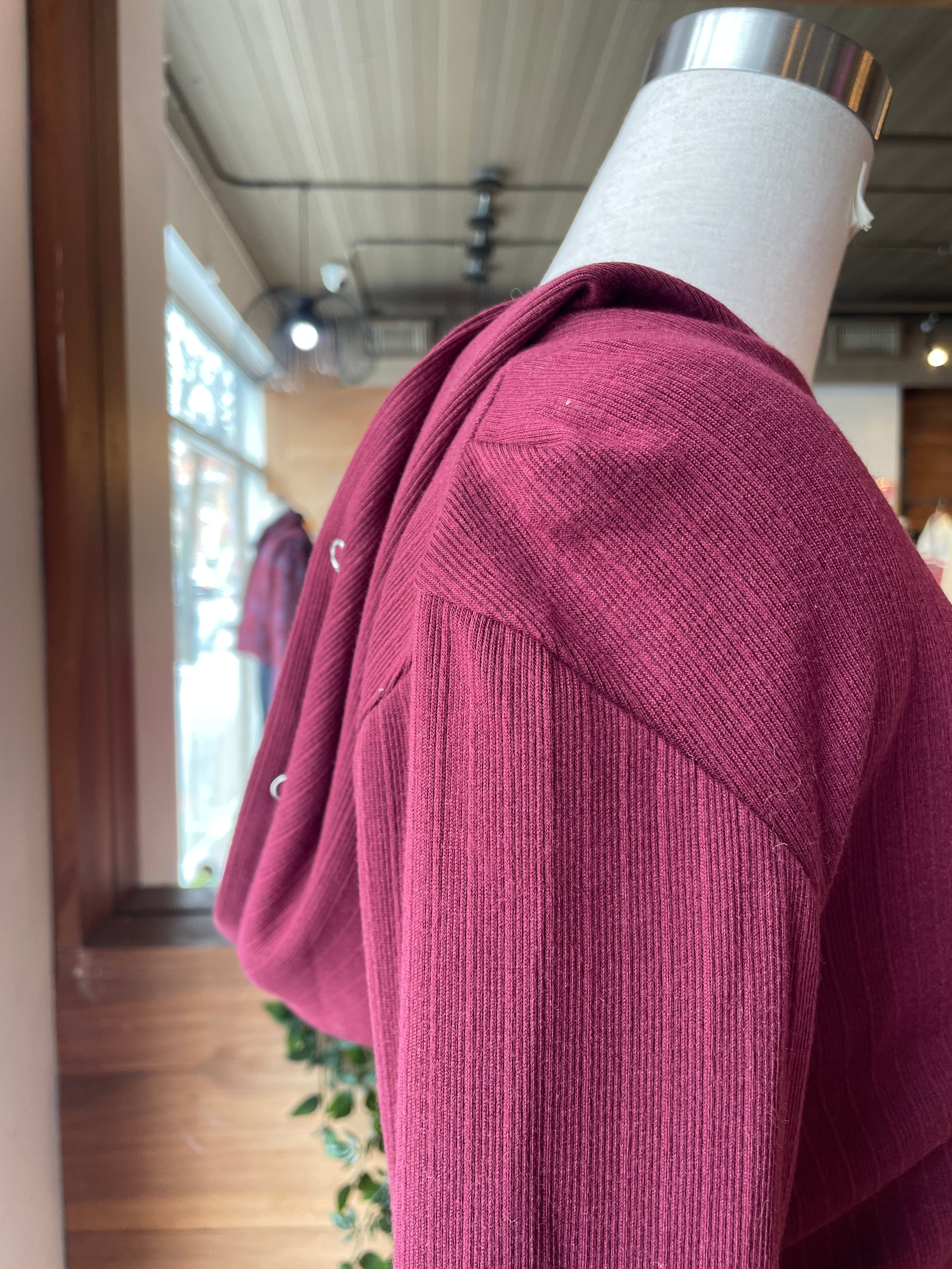 Snap Detail Hooded Top