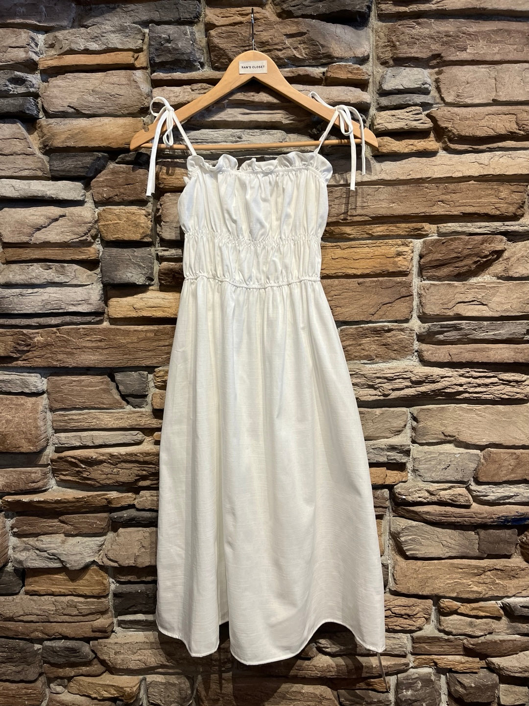 Midi Cotton Shirring Dress