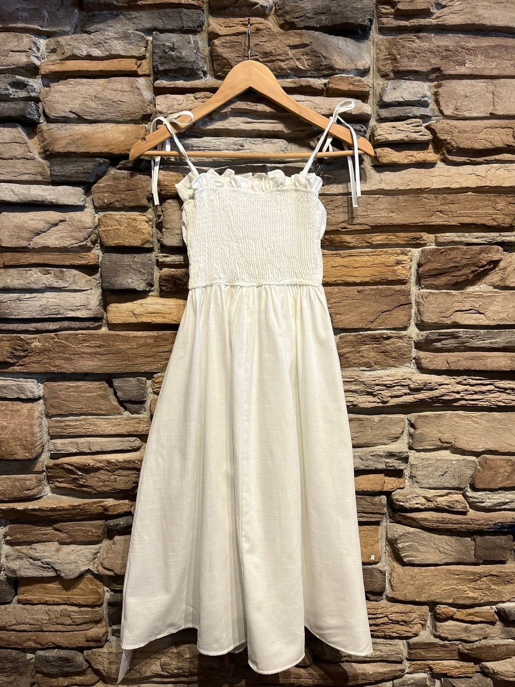 Midi Cotton Shirring Dress