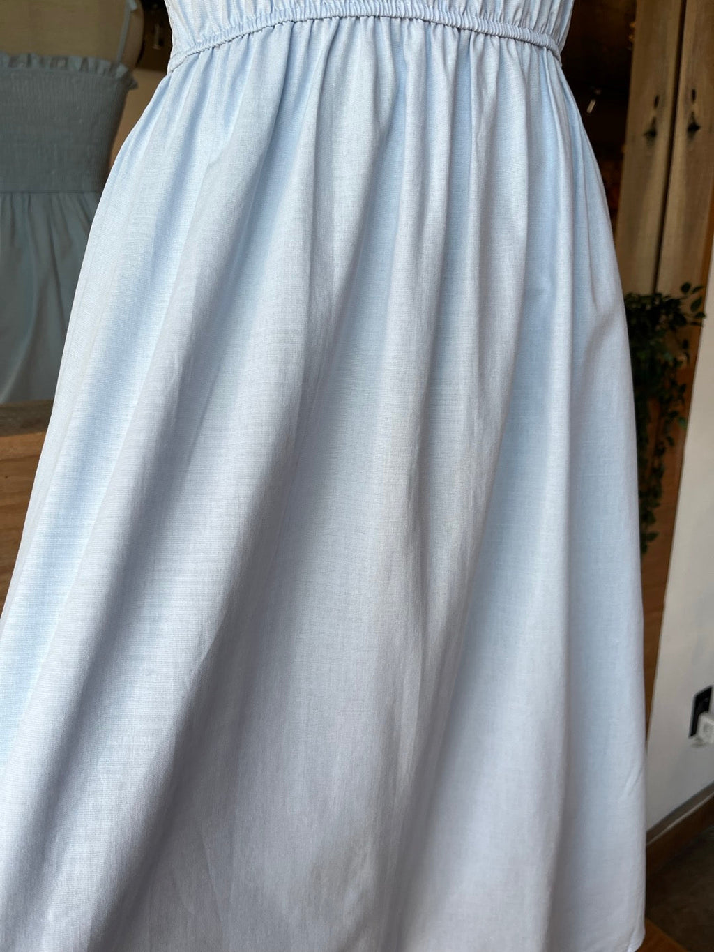 Midi Cotton Shirring Dress
