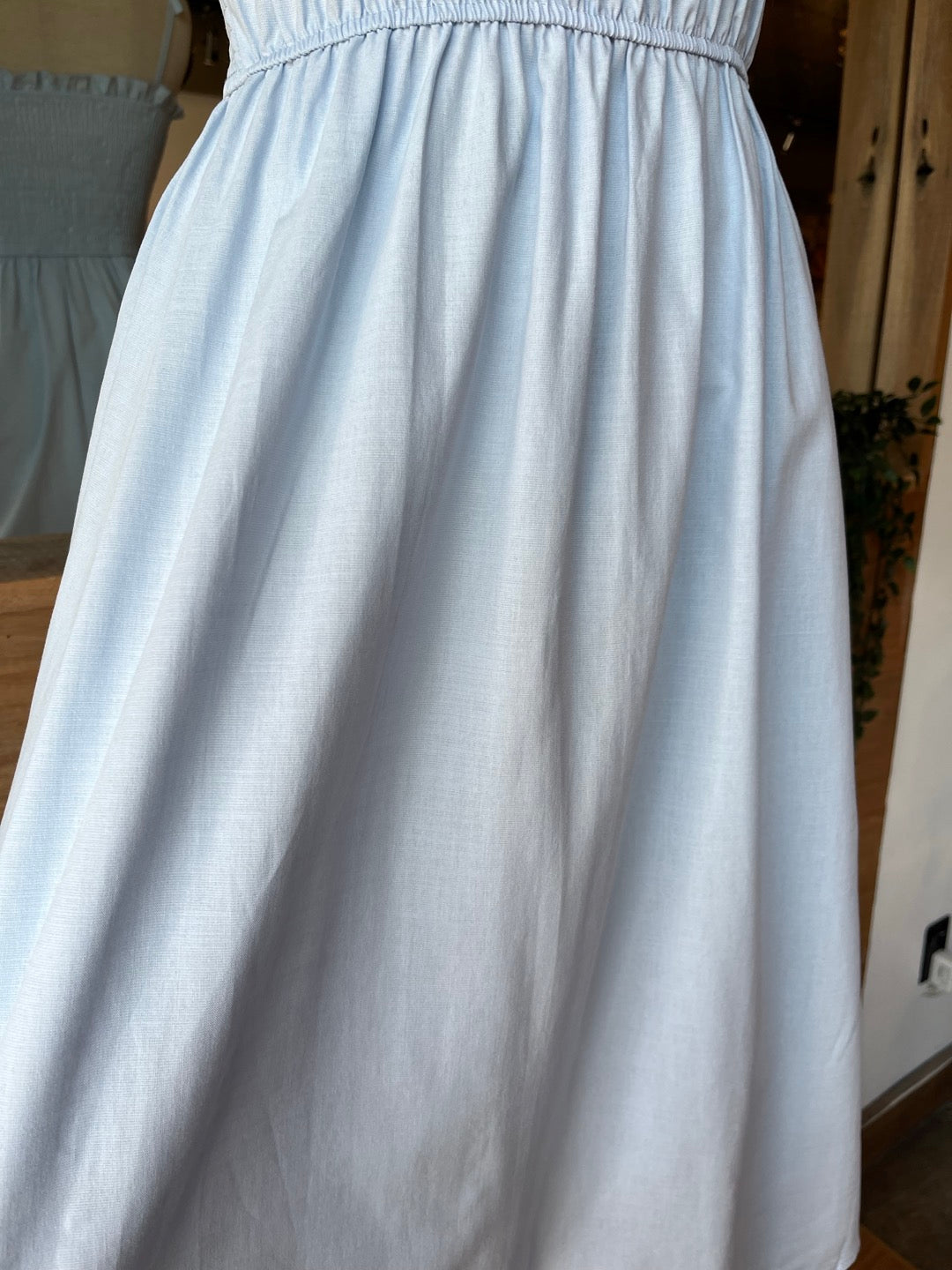 Midi Cotton Shirring Dress