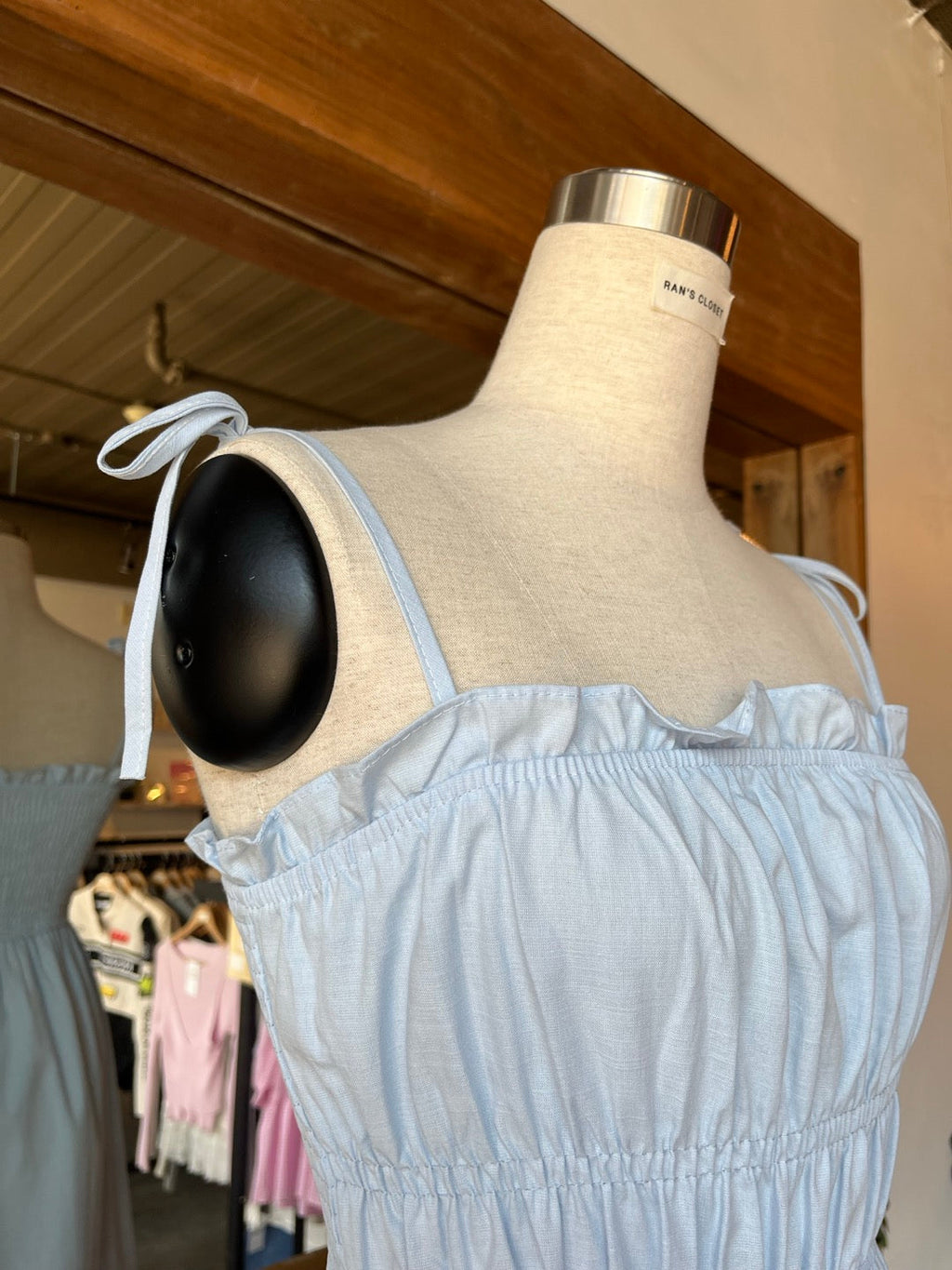 Midi Cotton Shirring Dress