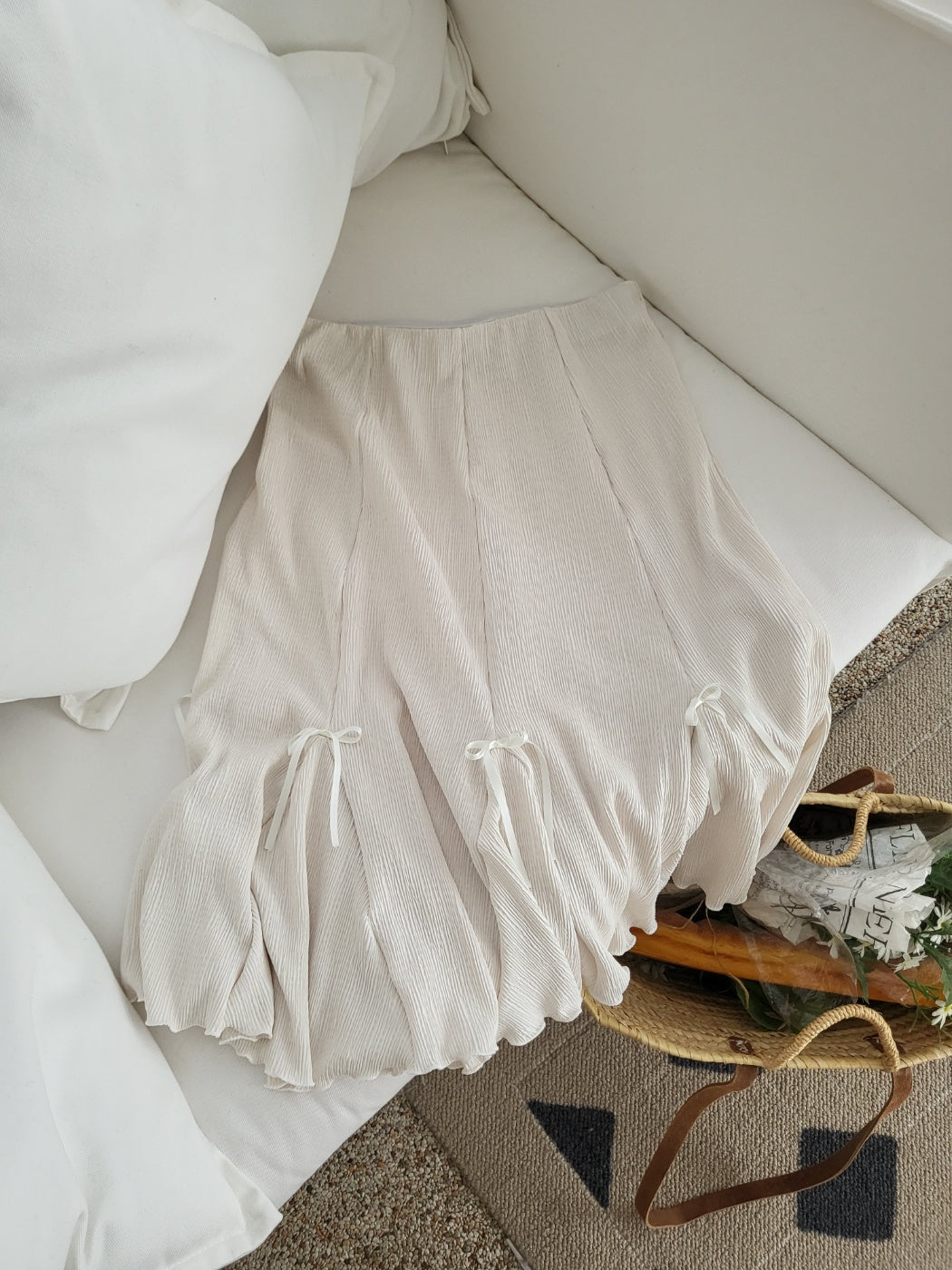 Pleated Ribbon Skirt