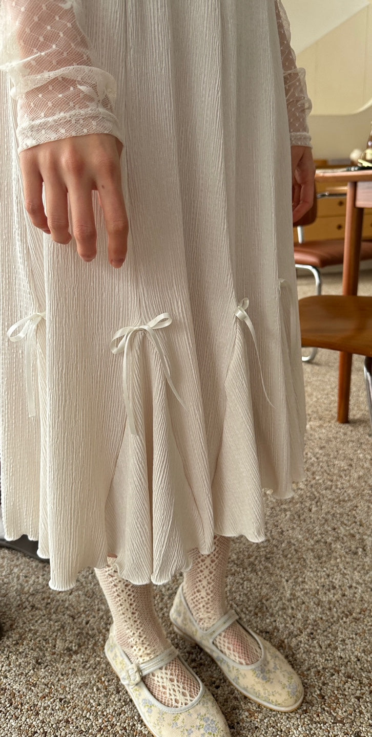 Pleated Ribbon Skirt