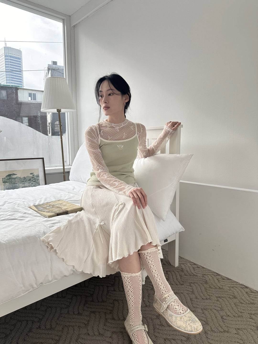 Pleated Ribbon Skirt