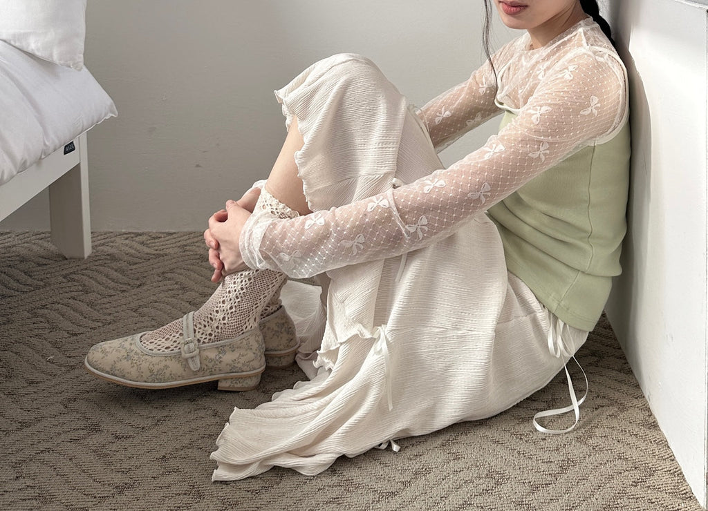 Pleated Ribbon Skirt