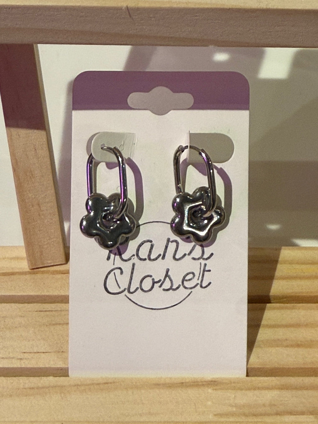 Silver Drop Flower Earring