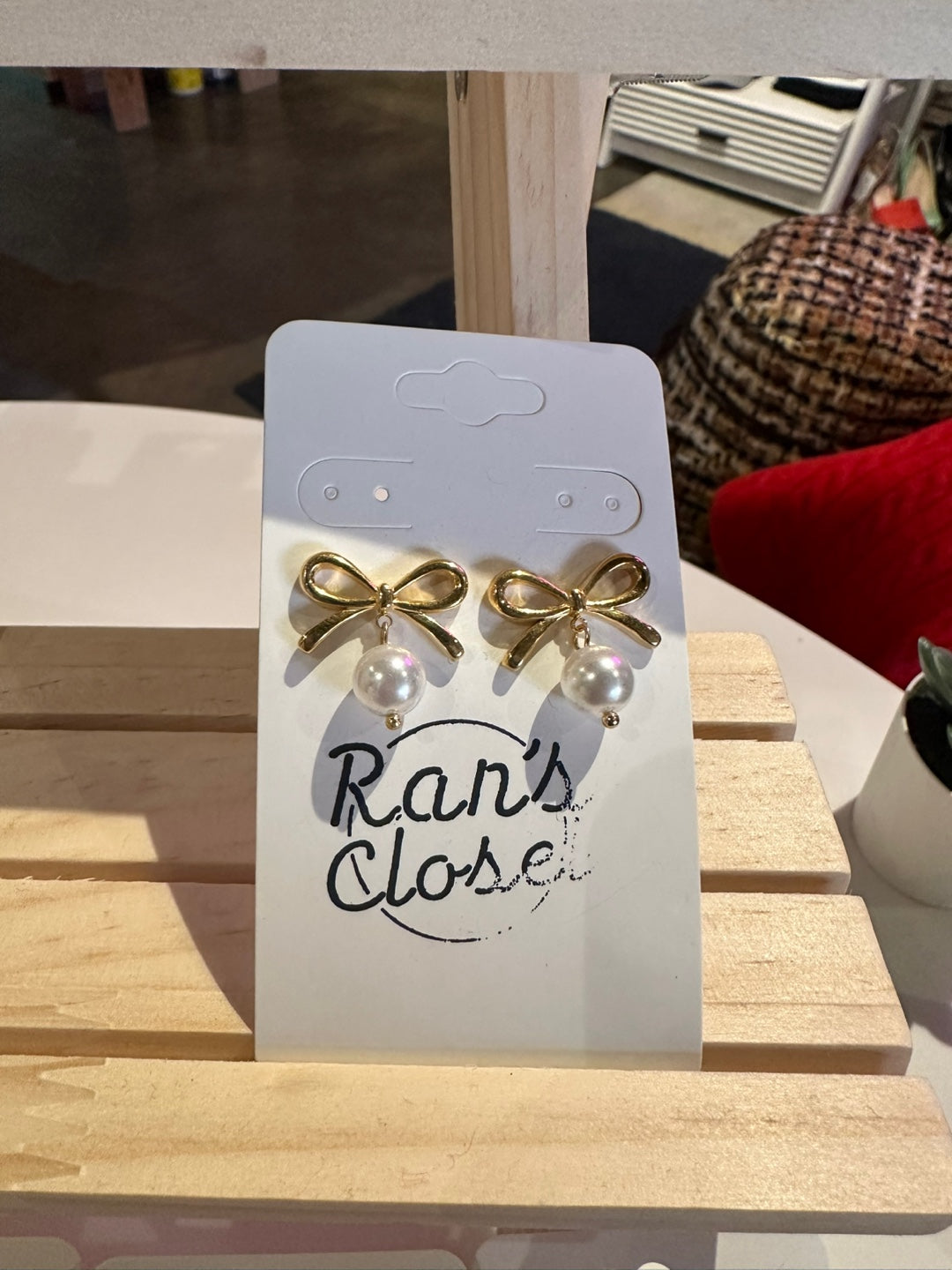 Bow Pearl Drop Earrings