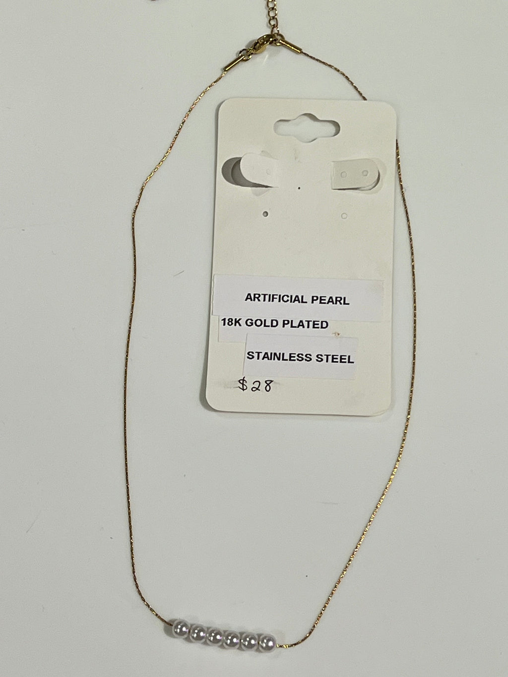 Gold Chain pearl Necklace