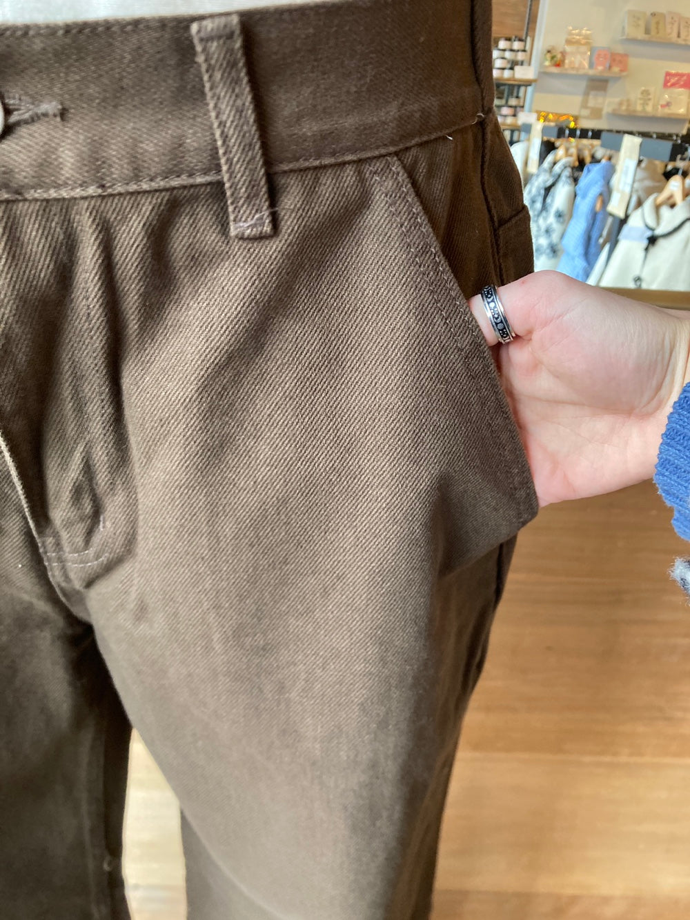 Men's Heavy Denim Wide Leg Pants