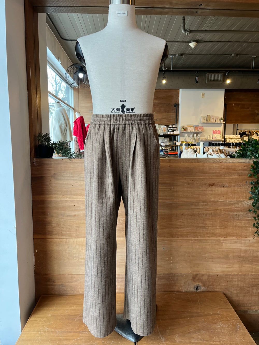 Wool Pinstriped Pants