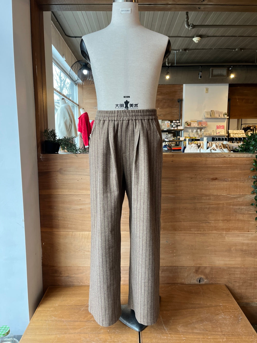 Wool Pinstriped Pants
