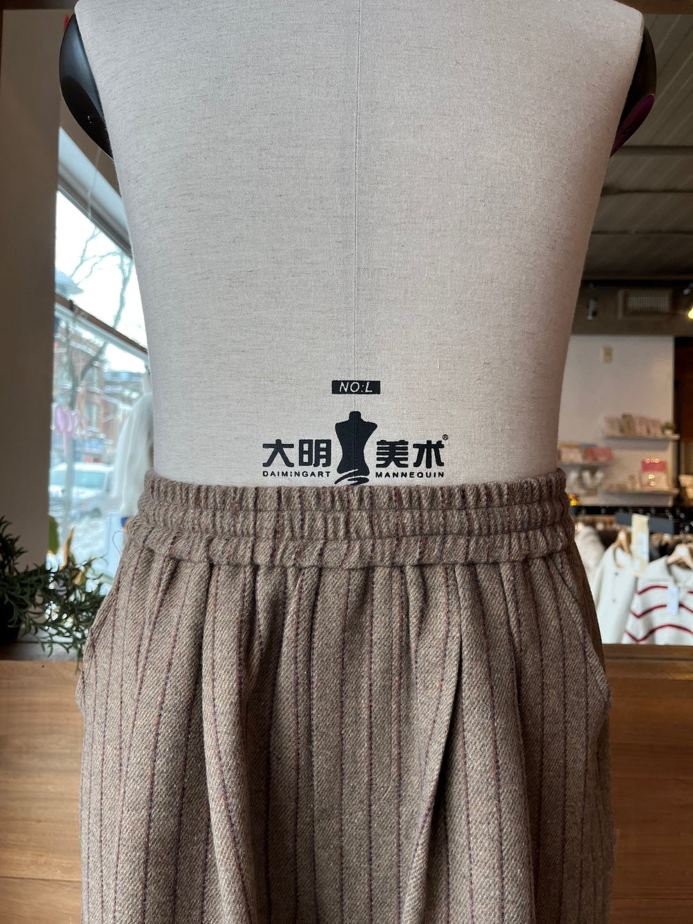 Wool Pinstriped Pants