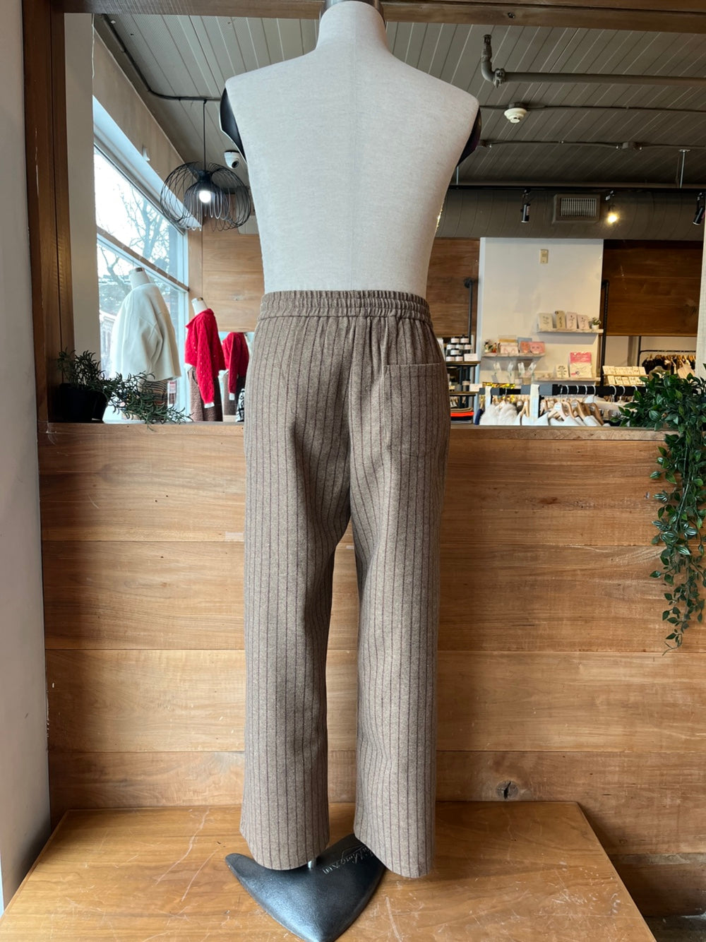 Wool Pinstriped Pants