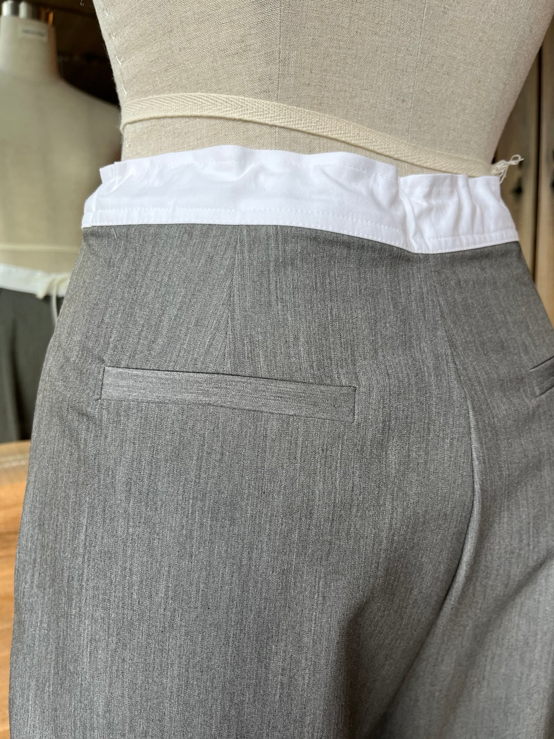 White Waistband Casual Slacks
