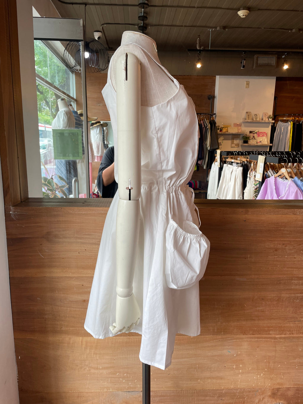 Pleated Dress with Oversized Pockets