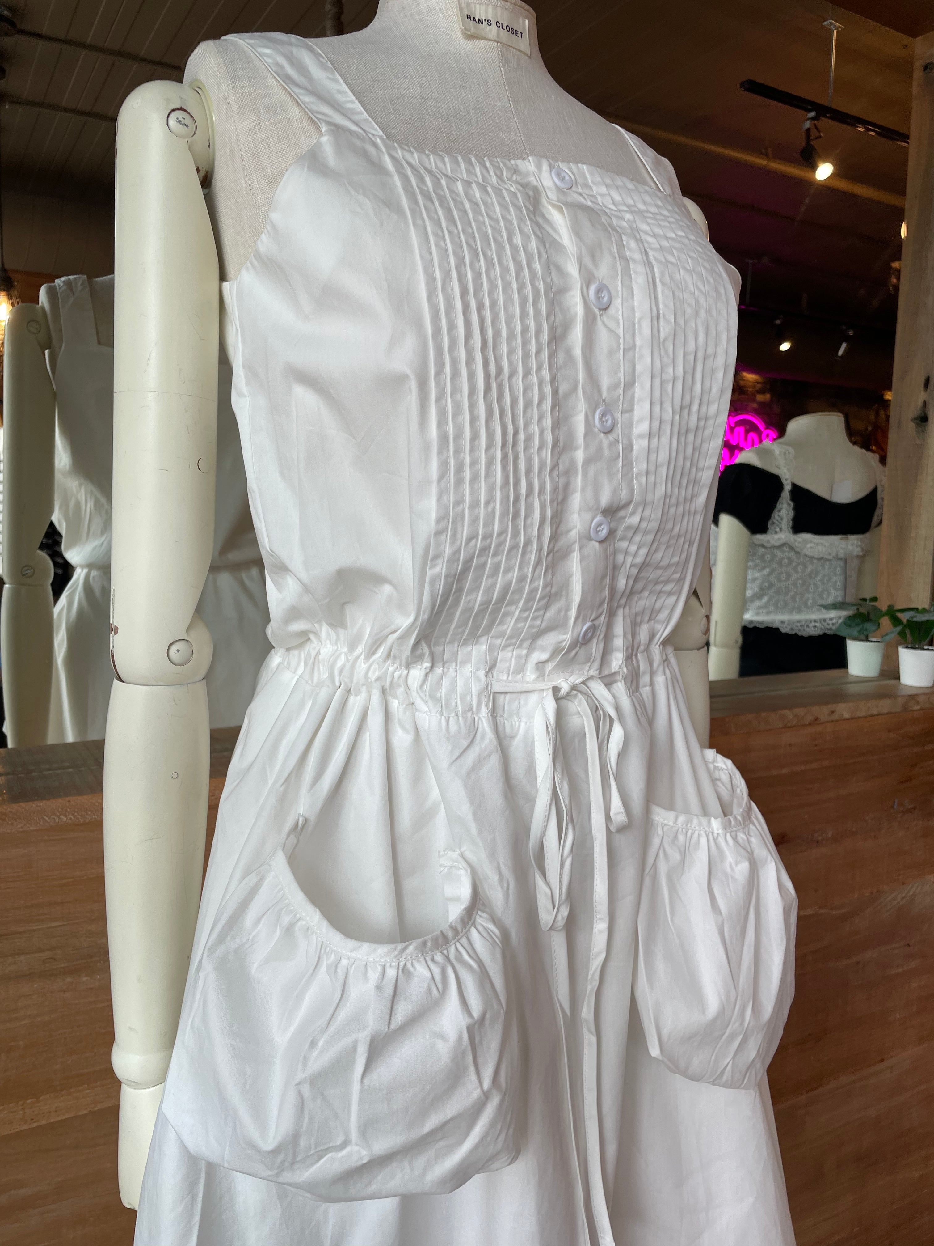 Pleated Dress with Oversized Pockets