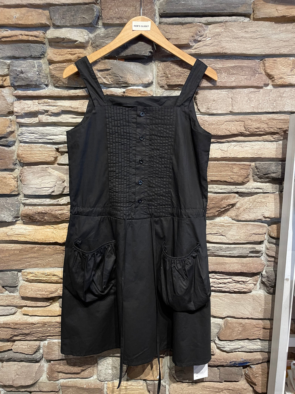 Pleated Dress with Oversized Pockets