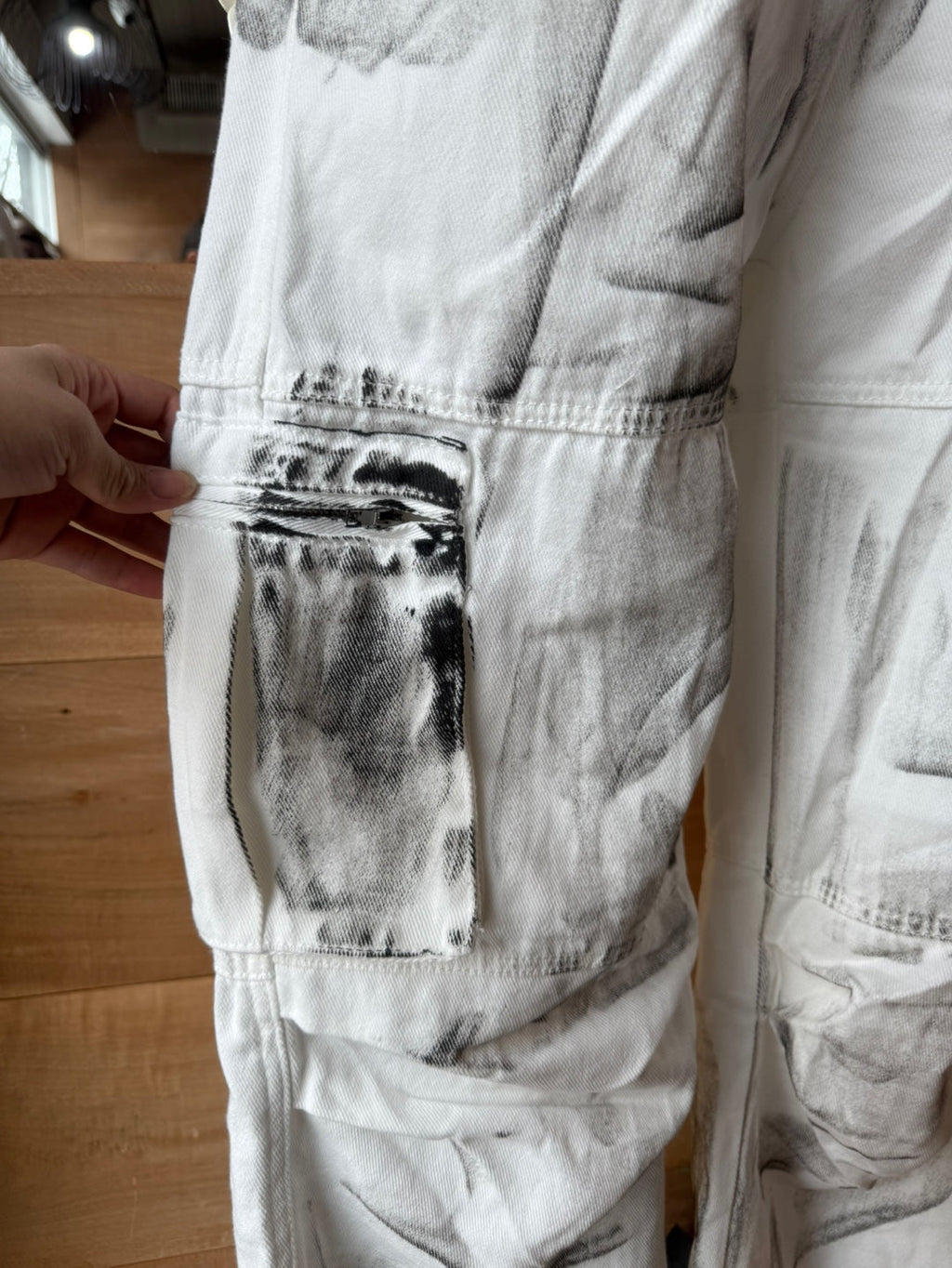 Oil Stain White Pants