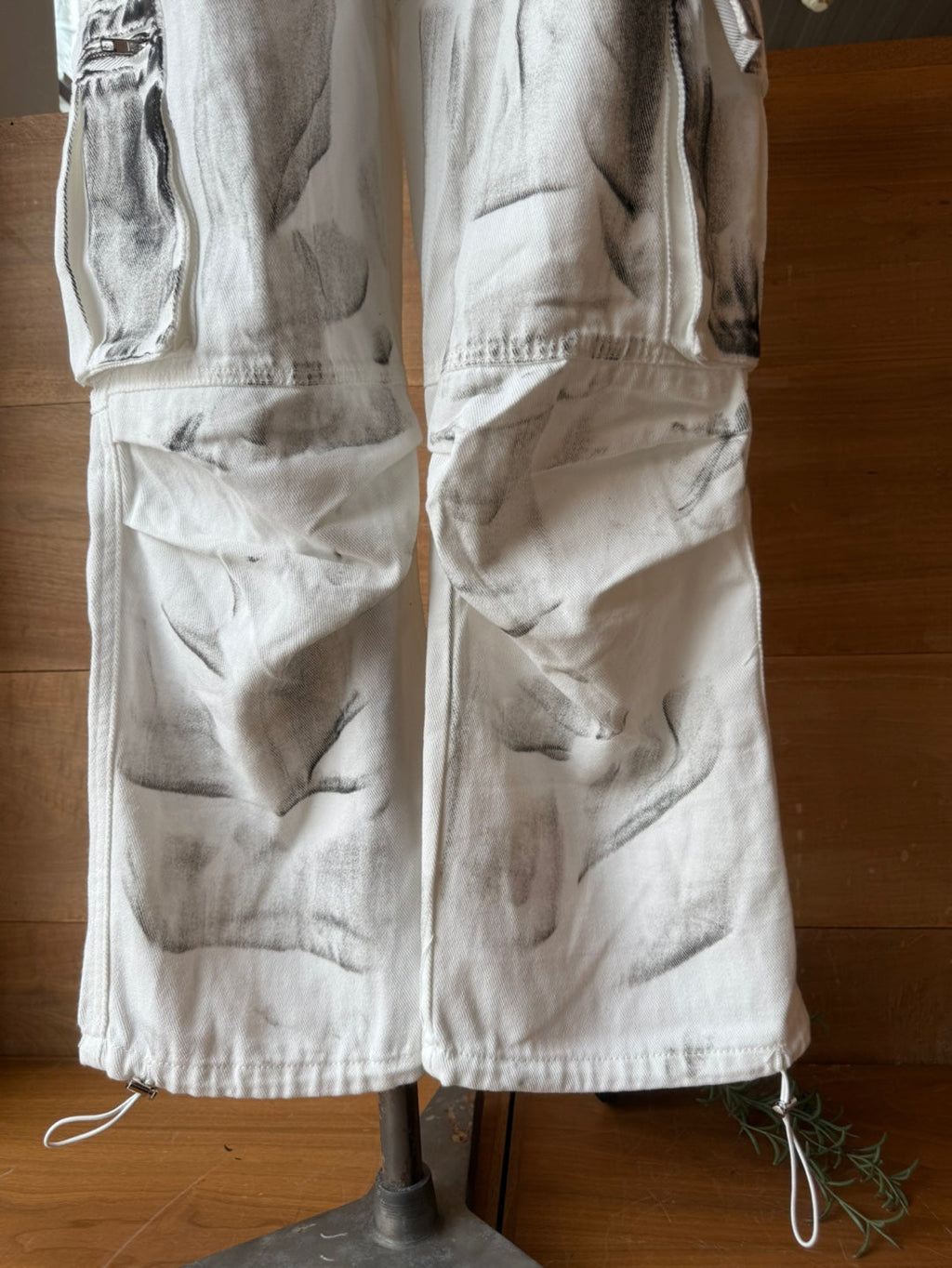Oil Stain White Pants
