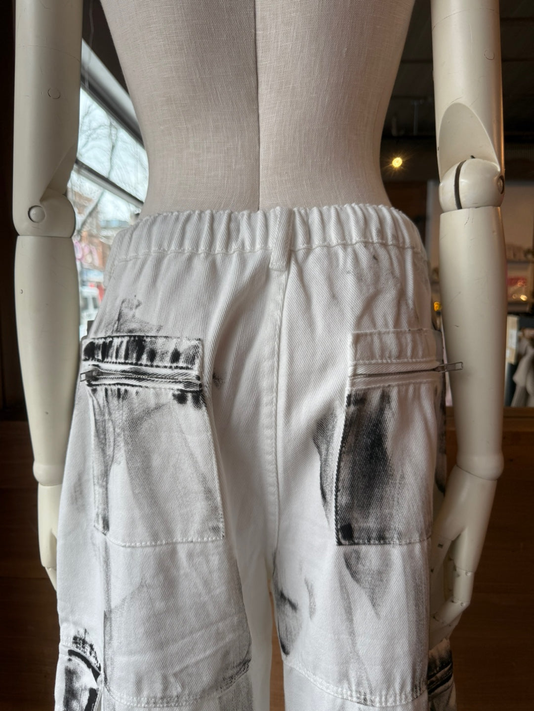 Oil Stain White Pants