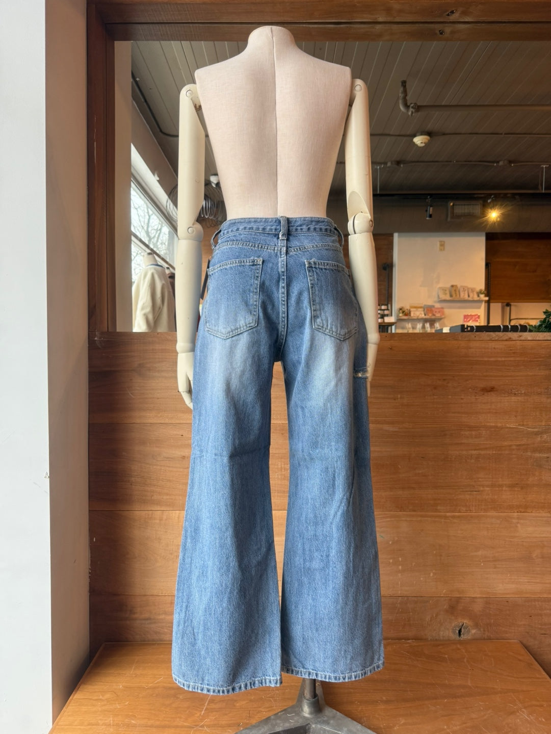 Straight Leg Ripped Jeans
