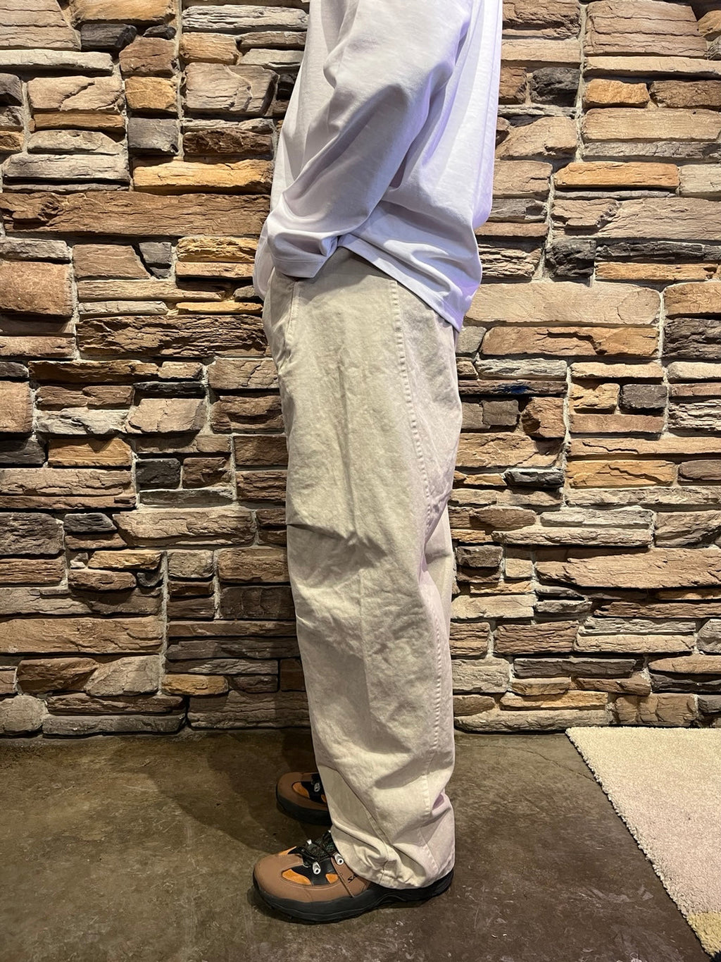 Side Stitch Cotton Cargo Pants