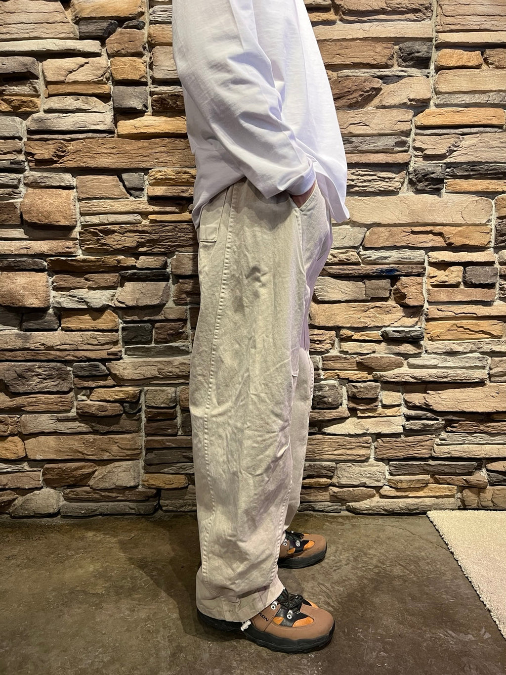 Side Stitch Cotton Cargo Pants