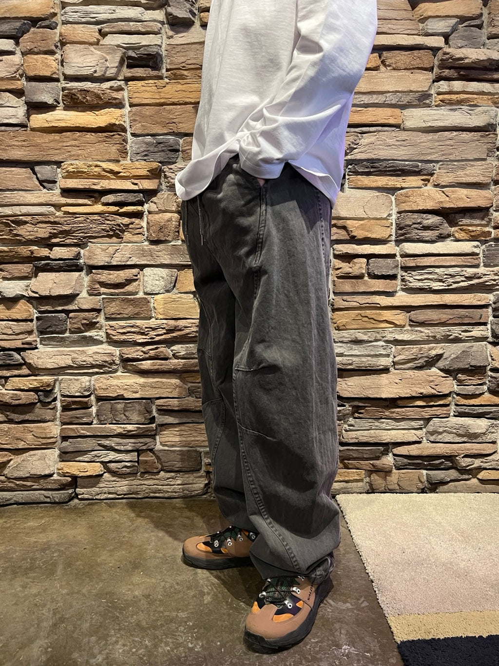 Side Stitch Cotton Cargo Pants