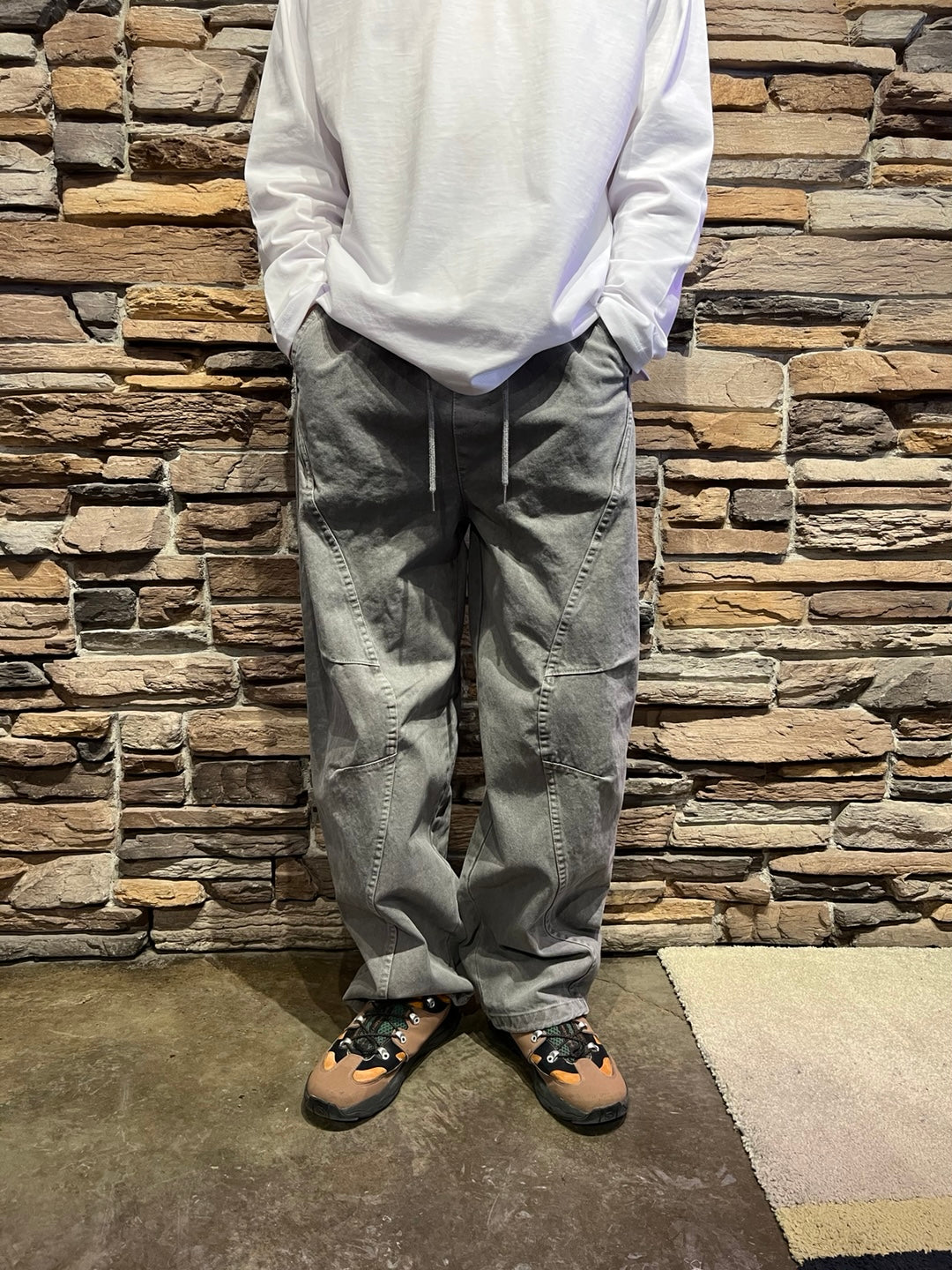 Side Stitch Cotton Cargo Pants