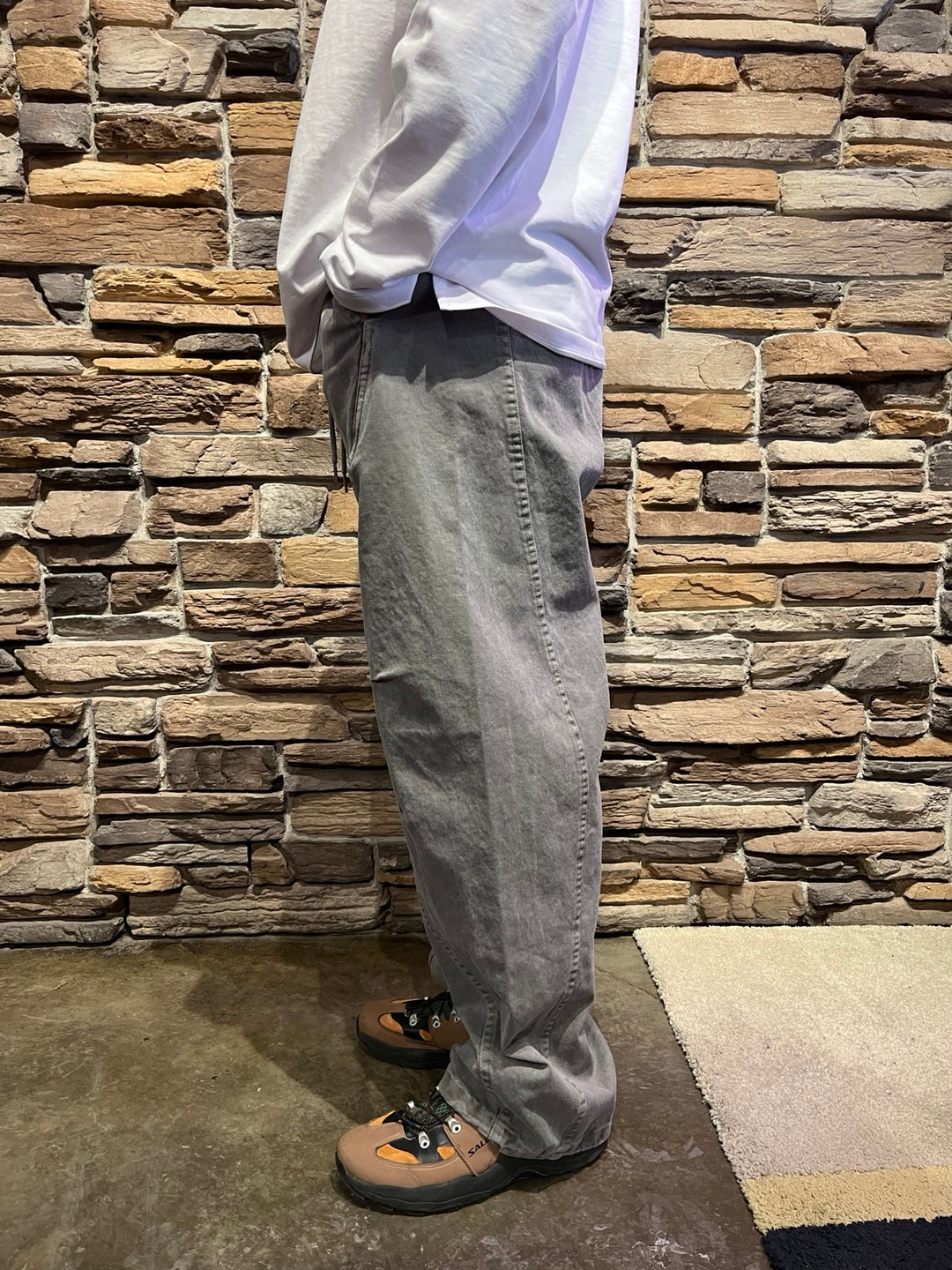 Side Stitch Cotton Cargo Pants