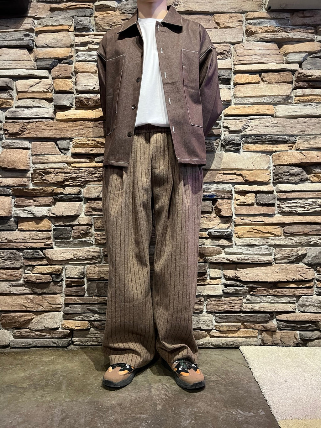 Wool Pinstriped Pants