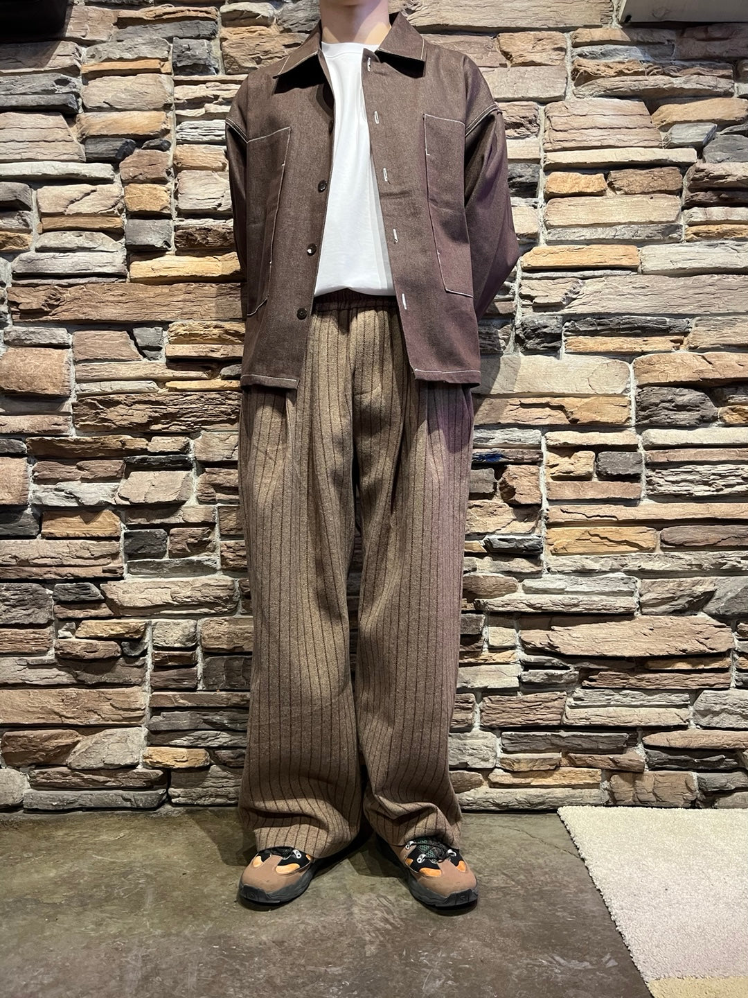 Wool Pinstriped Pants