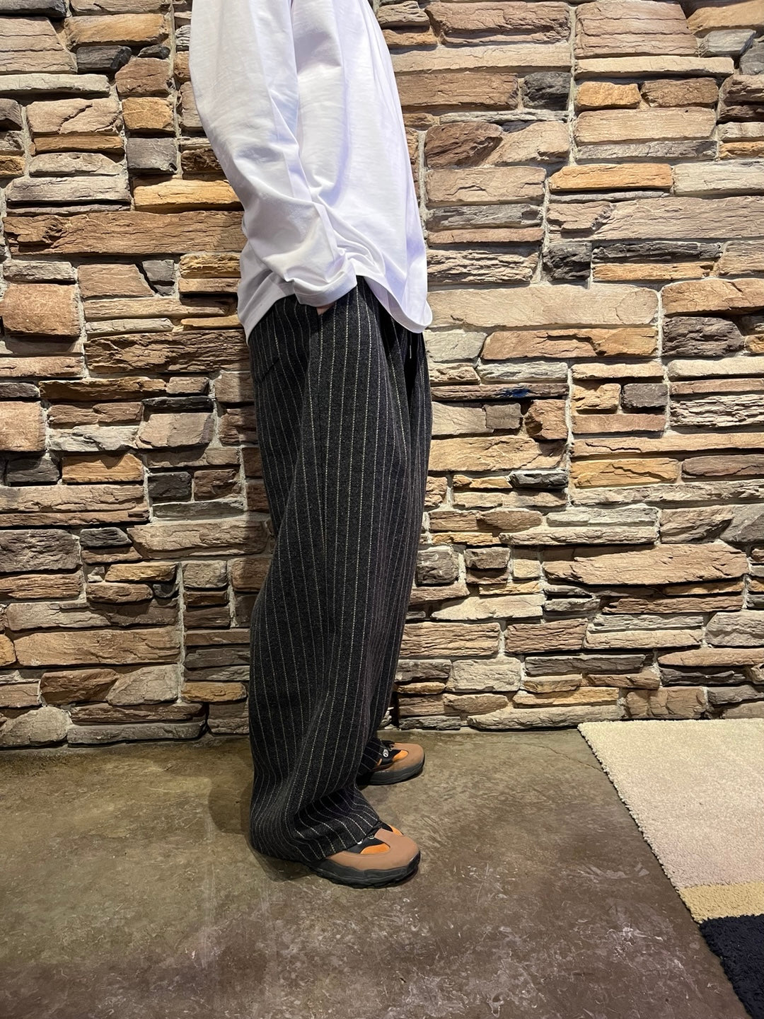 Wool Pinstriped Pants