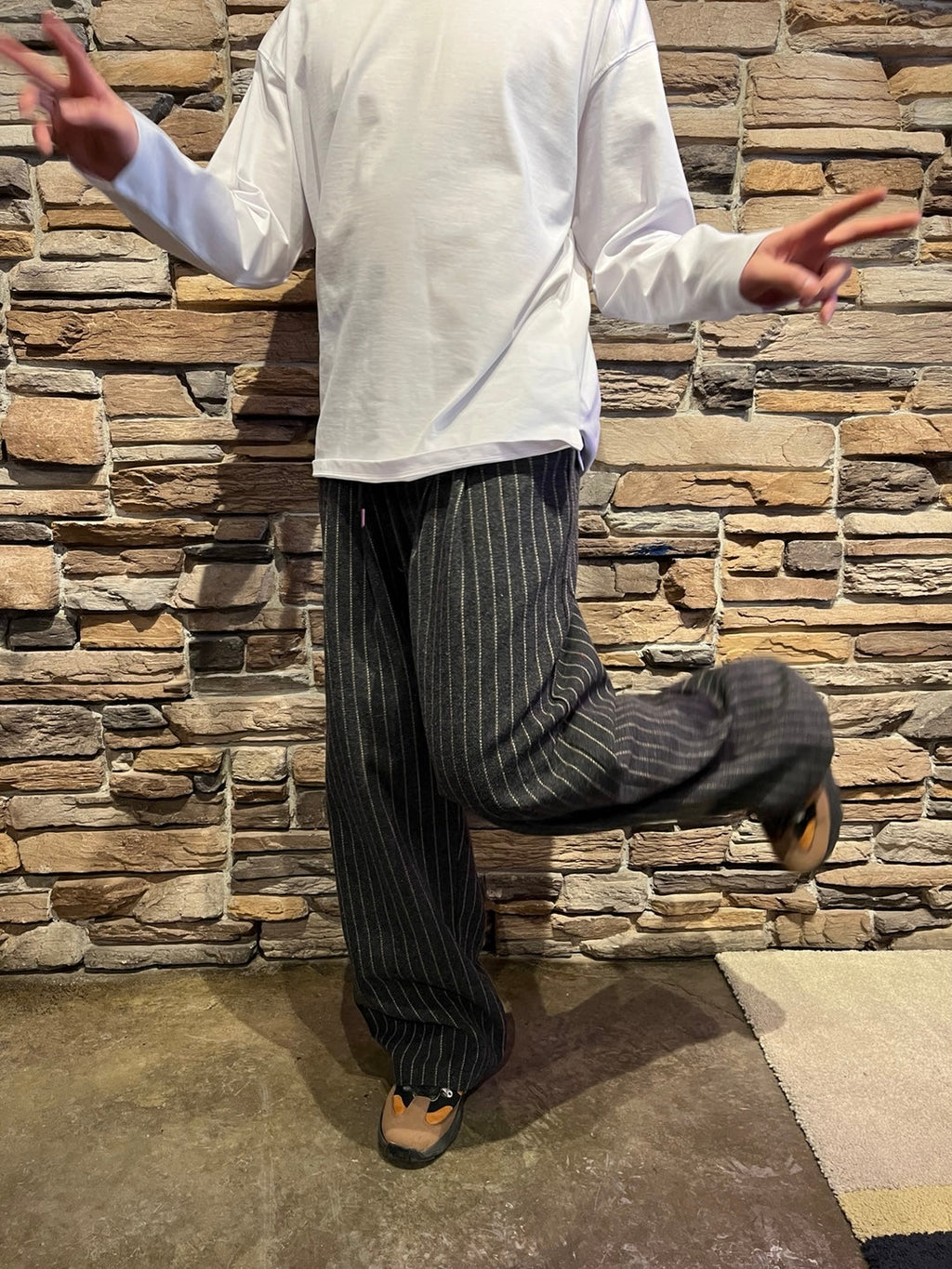 Wool Pinstriped Pants