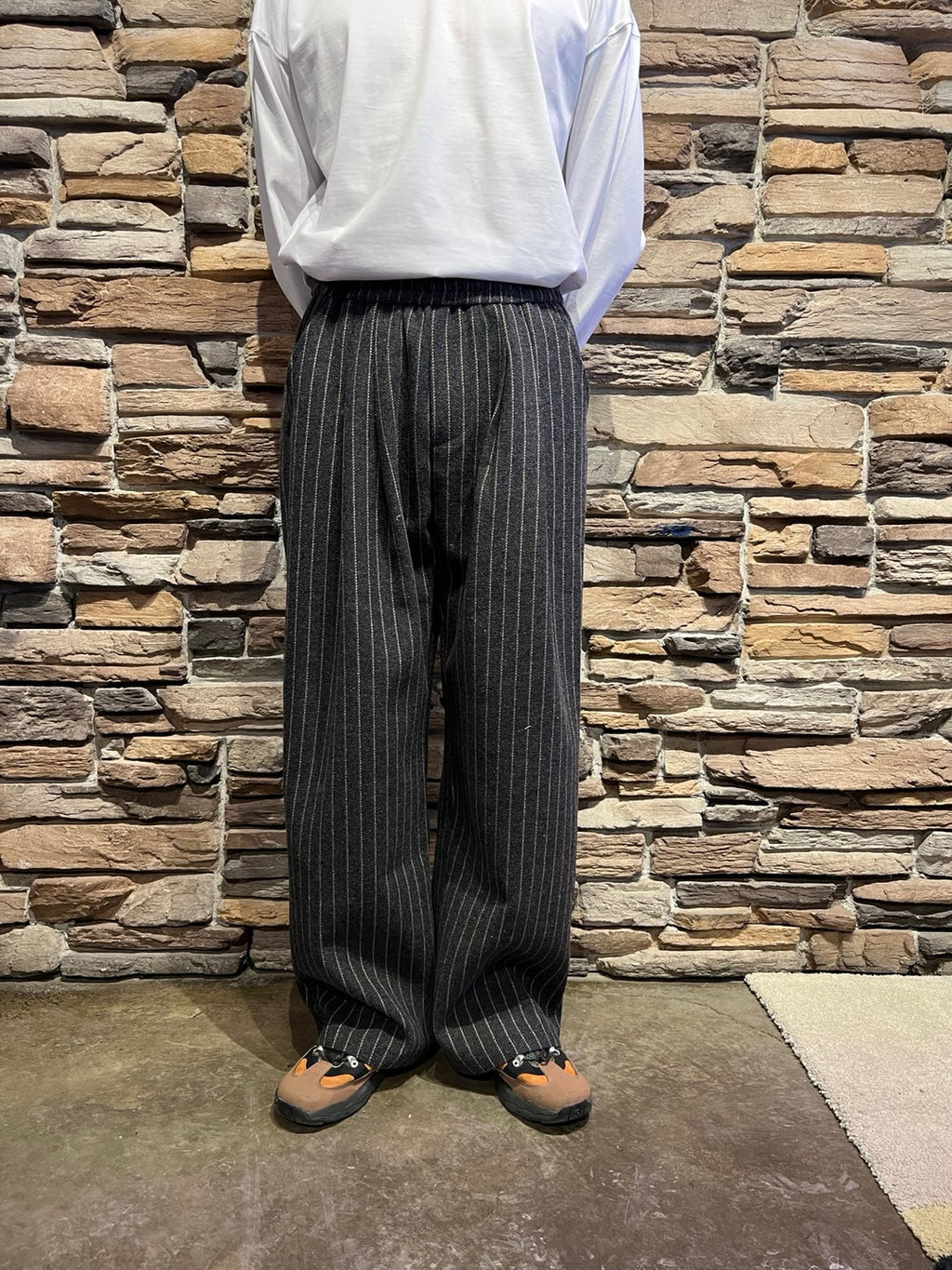 Wool Pinstriped Pants