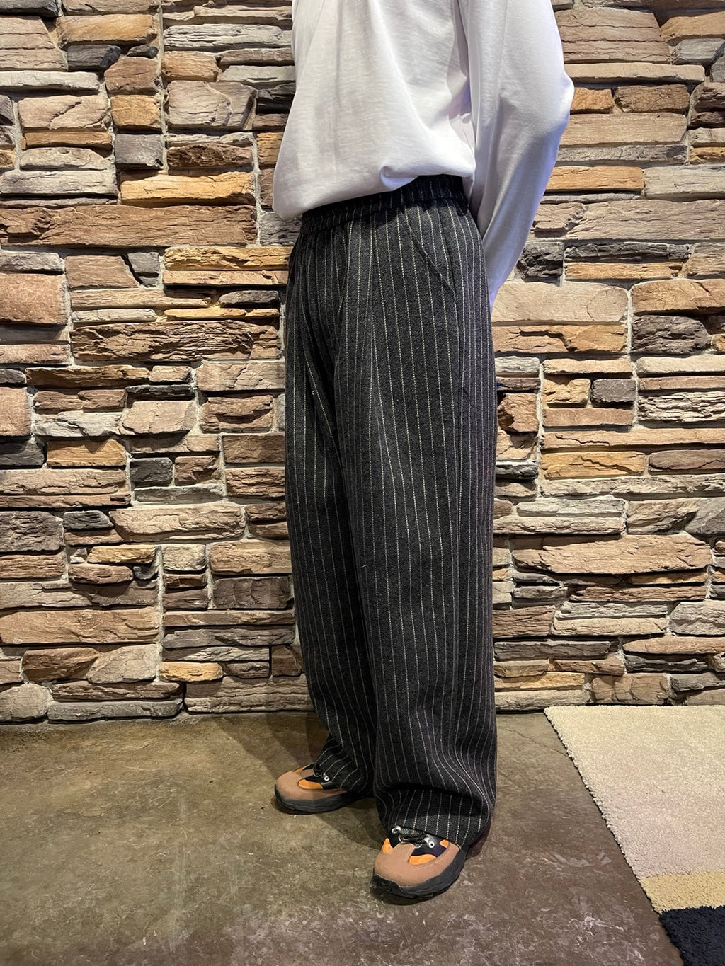 Wool Pinstriped Pants