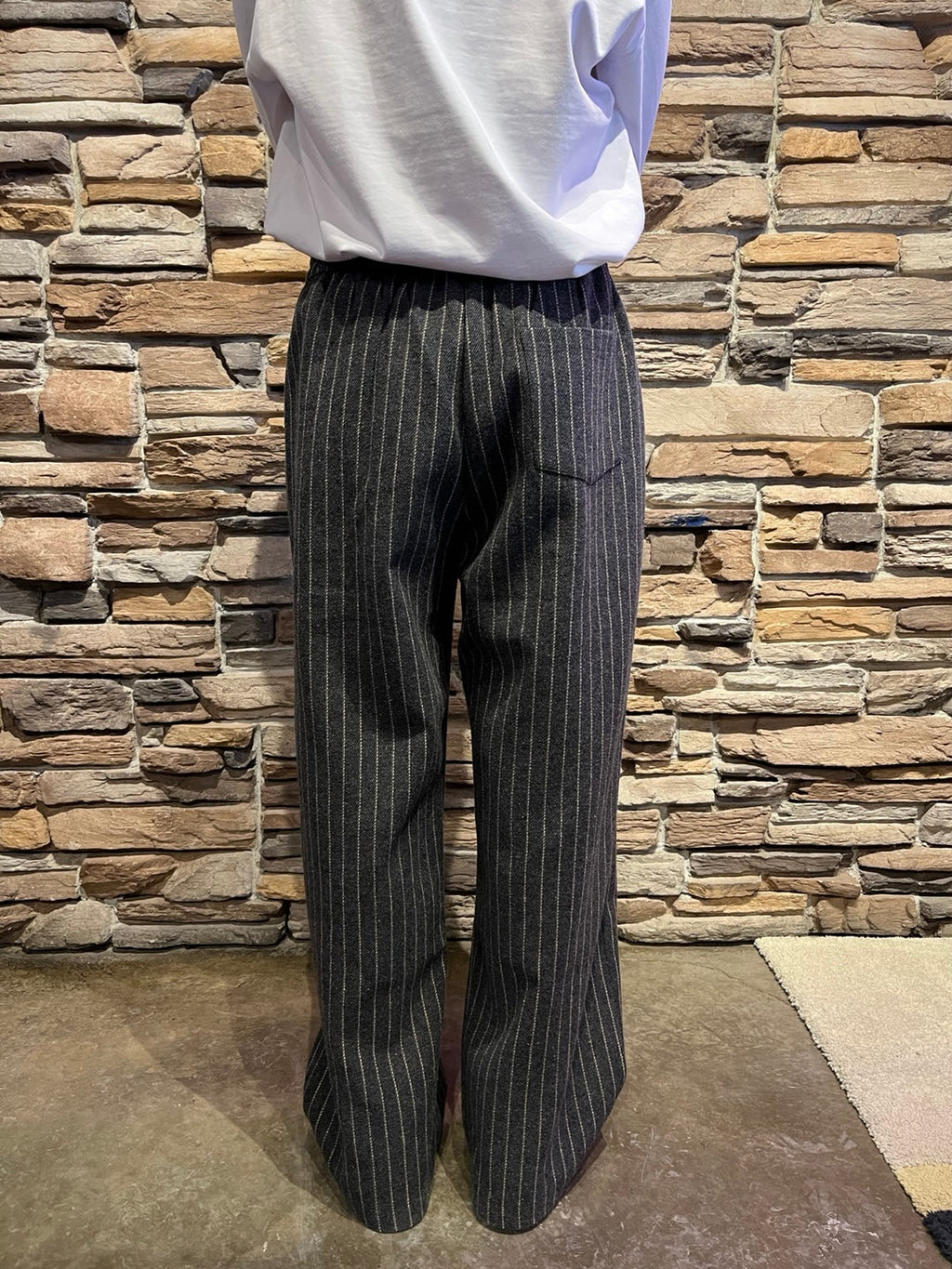 Wool Pinstriped Pants