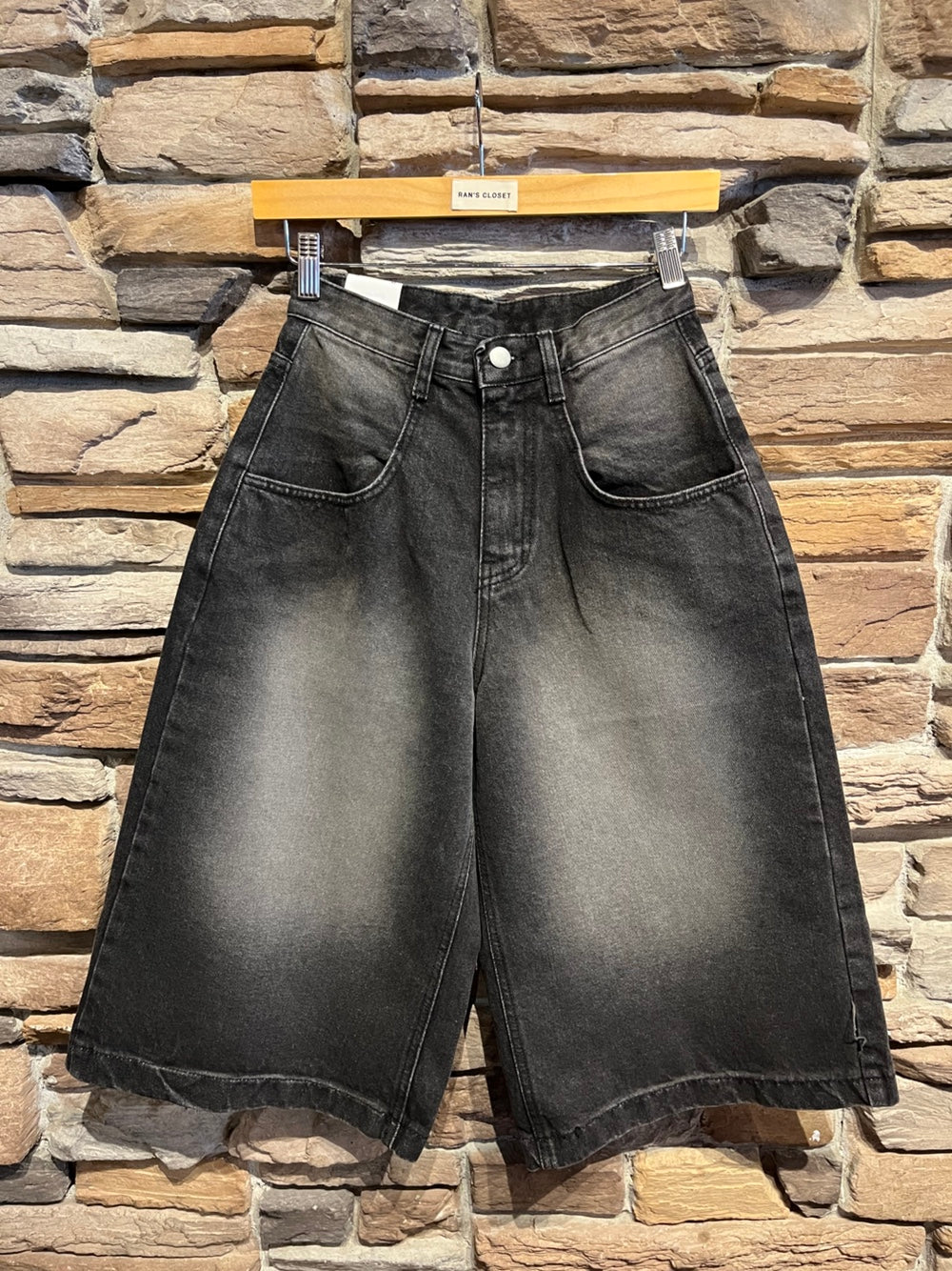 Washed Out Denim Bermuda Shorts